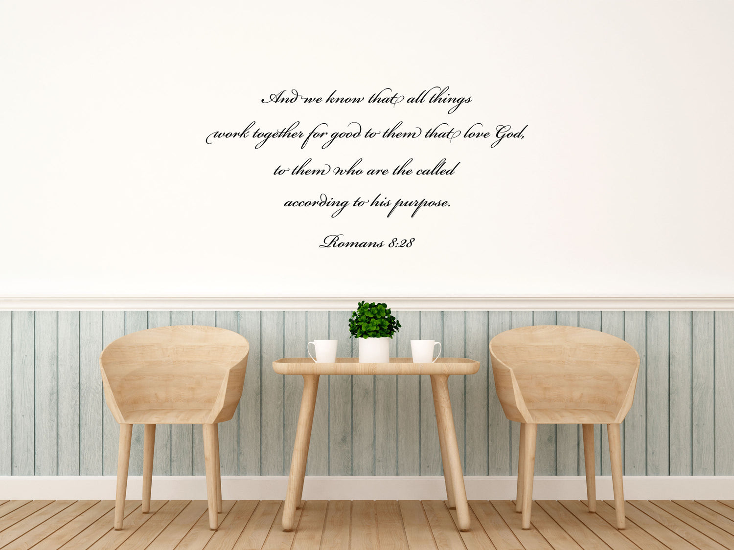 Romans 8:28 All Things Work Together - Scripture Wall Decals Vinyl Wall Decal Inspirational Wall Signs 