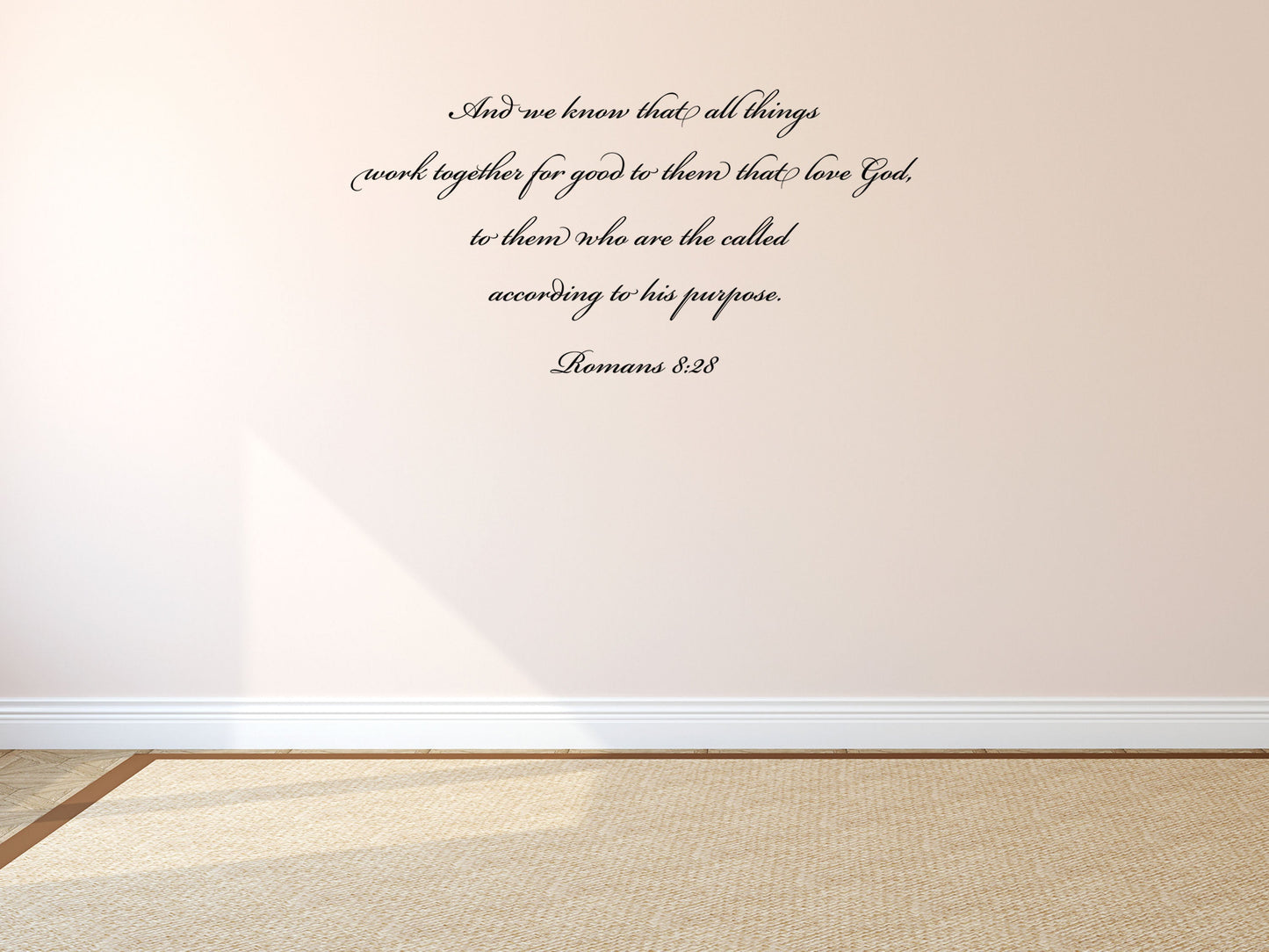 Romans 8:28 All Things Work Together - Scripture Wall Decals Vinyl Wall Decal Inspirational Wall Signs 