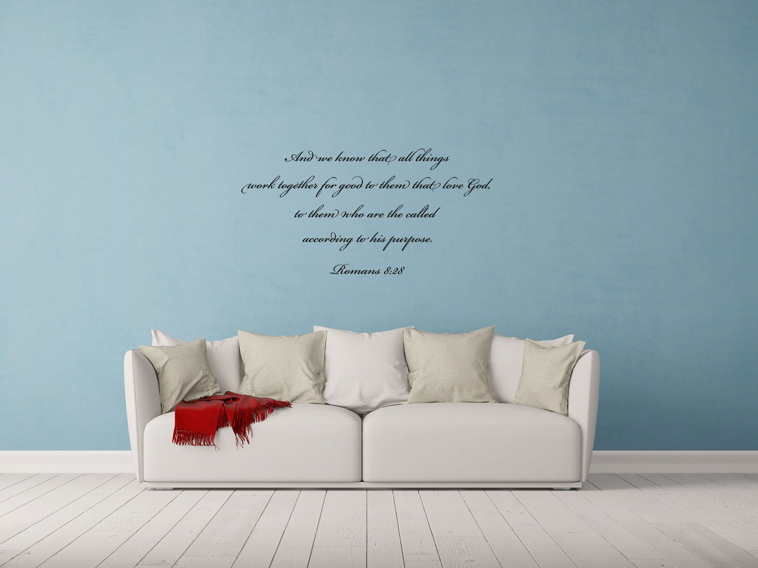 Romans 8:28 All Things Work Together - Scripture Wall Decals Vinyl Wall Decal Inspirational Wall Signs 