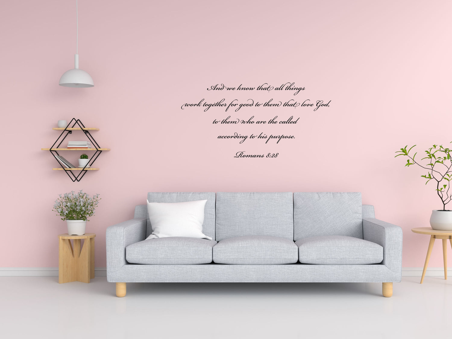 Romans 8:28 All Things Work Together - Scripture Wall Decals Vinyl Wall Decal Inspirational Wall Signs 