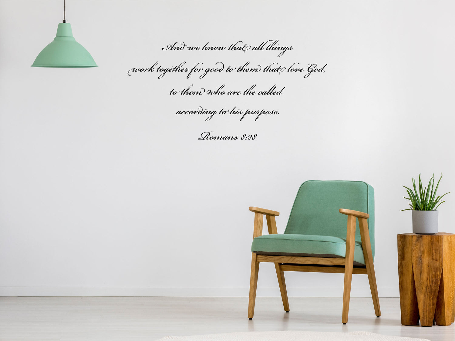 Romans 8:28 All Things Work Together - Scripture Wall Decals Vinyl Wall Decal Inspirational Wall Signs 