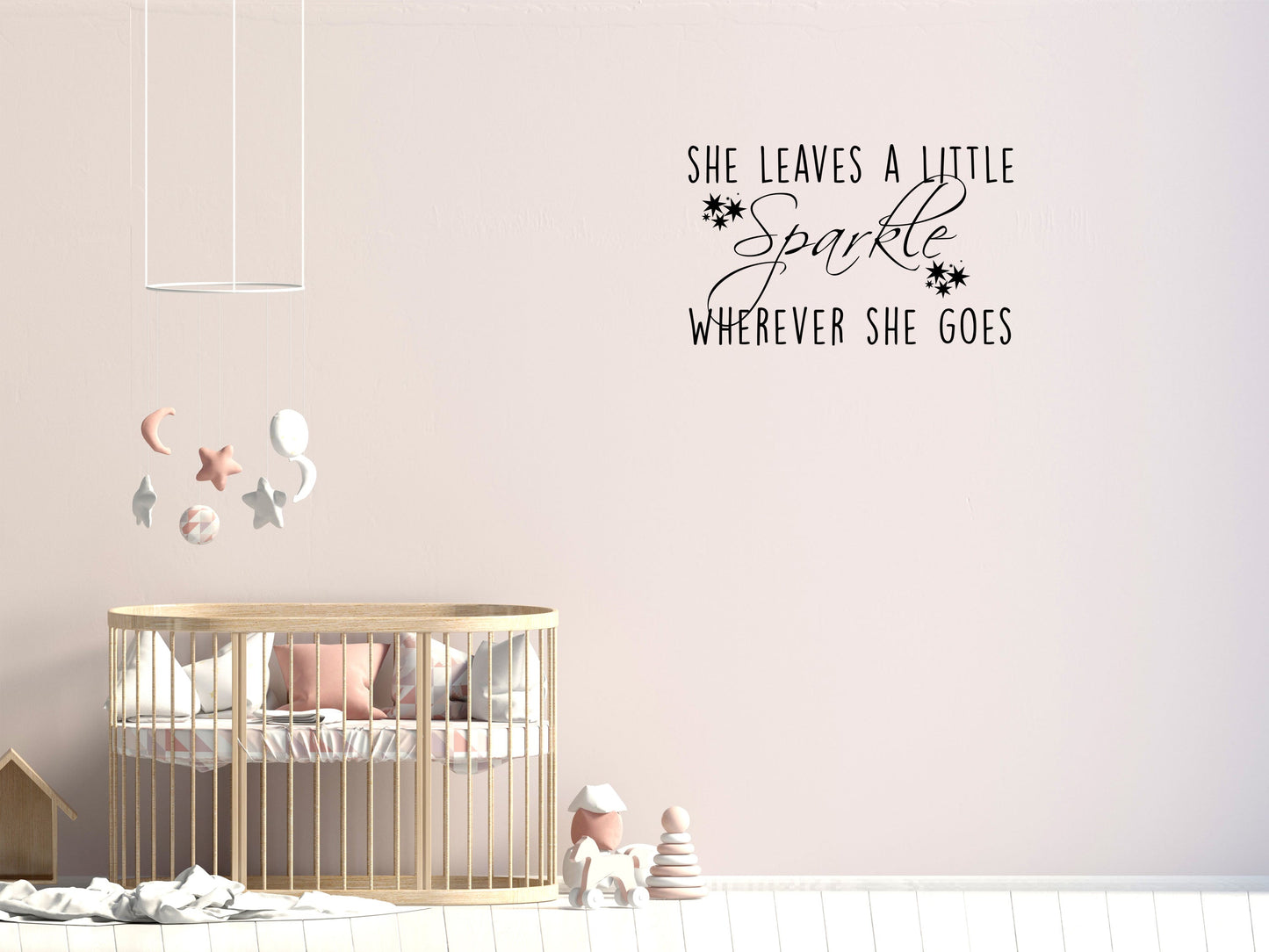 She Leaves A Little Sparkle Wherever She Goes Vinyl Wall Decal Inspirational Wall Signs 