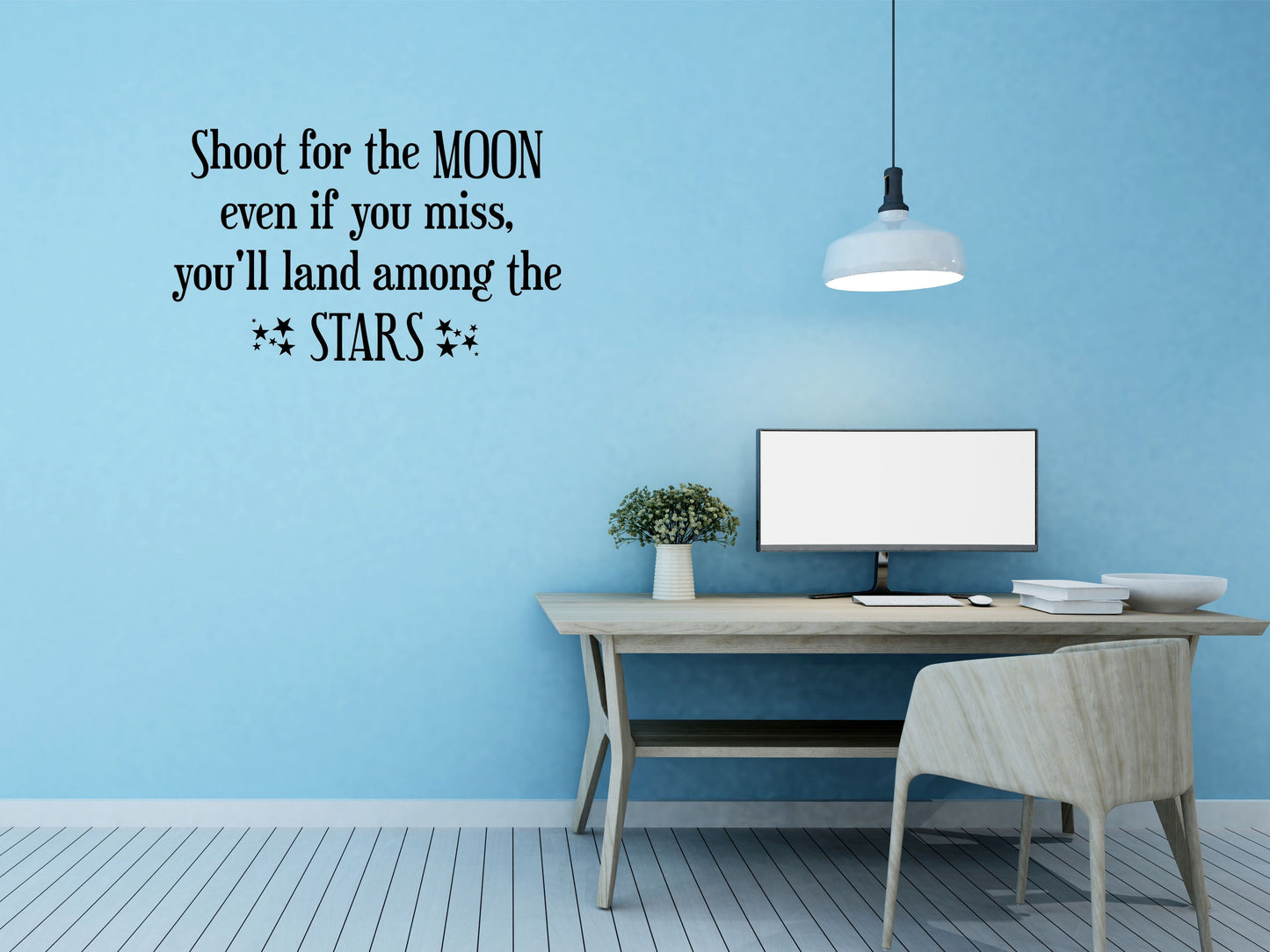 Shoot For The Moon and Stars - Inspirational Wall Decals Vinyl Wall Decal Inspirational Wall Signs 