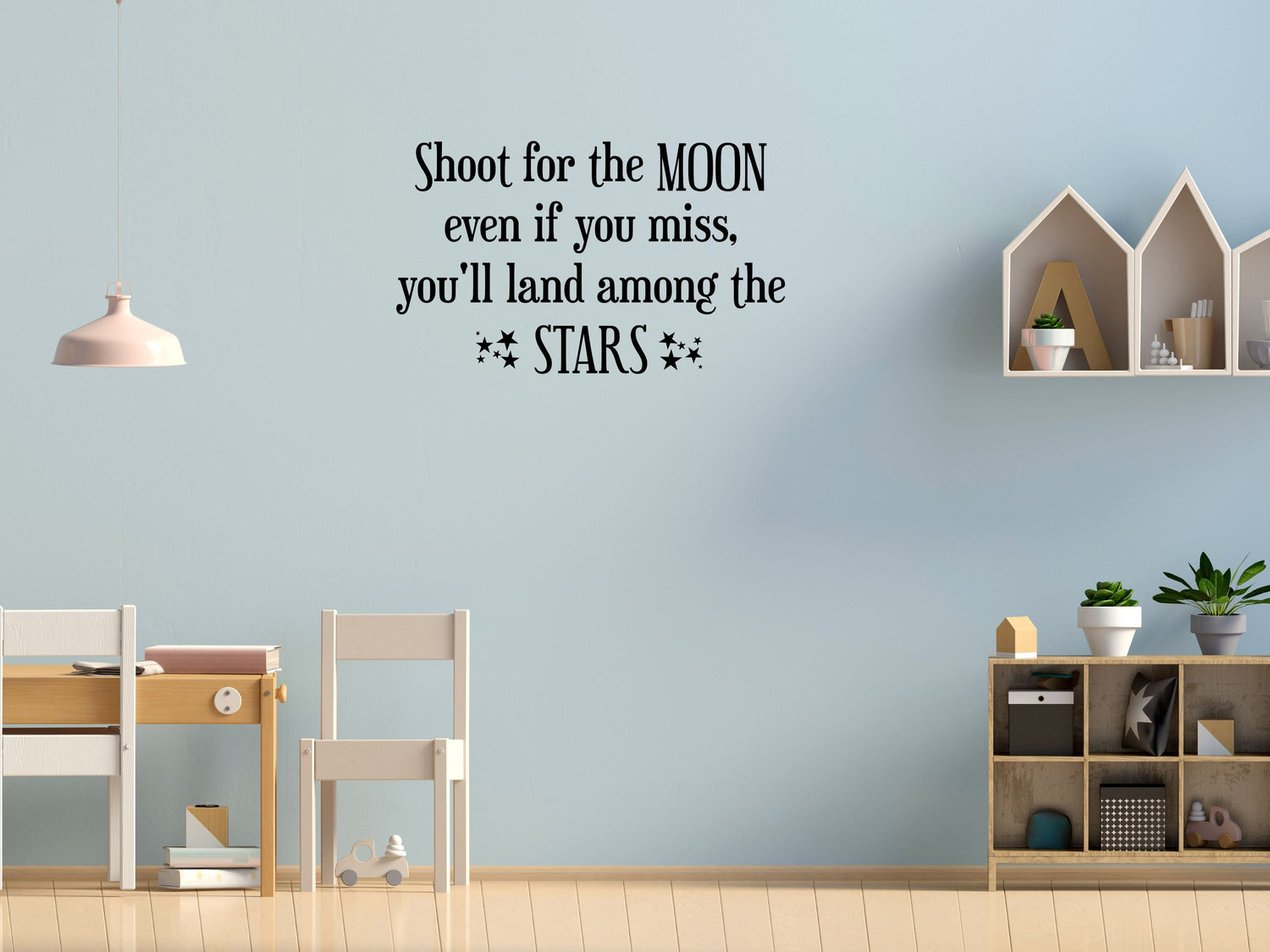 Shoot For The Moon and Stars - Inspirational Wall Decals Vinyl Wall Decal Inspirational Wall Signs 