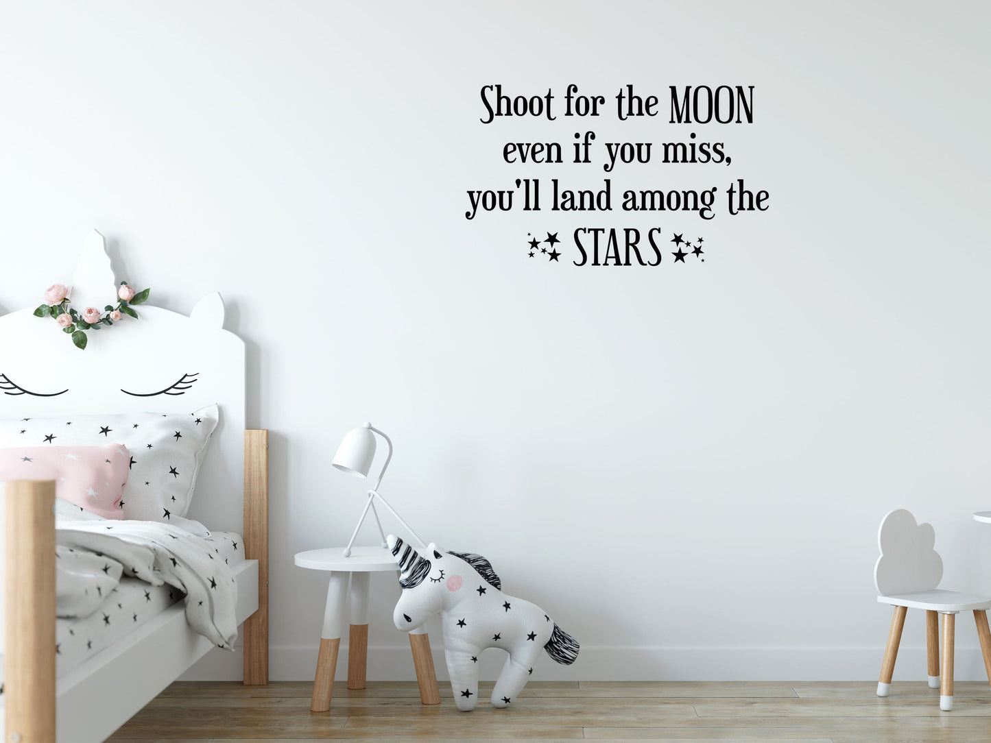 Shoot For The Moon and Stars - Inspirational Wall Decals Vinyl Wall Decal Inspirational Wall Signs 