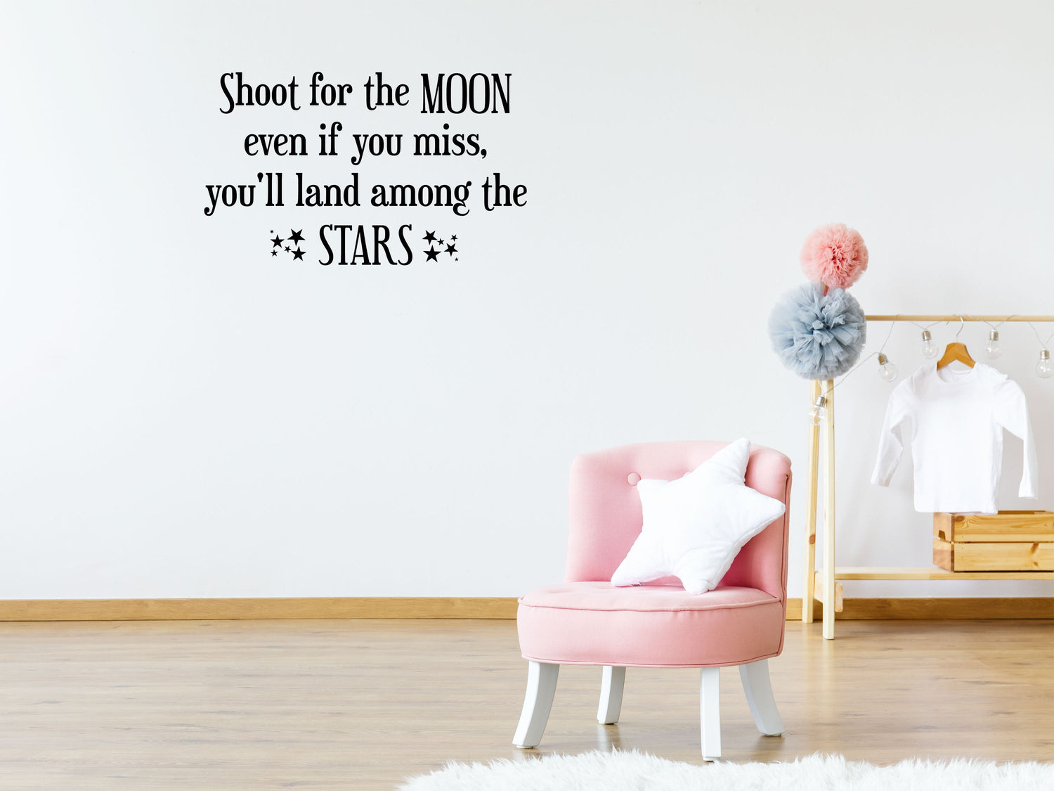 Shoot For The Moon and Stars - Inspirational Wall Decals Vinyl Wall Decal Inspirational Wall Signs 