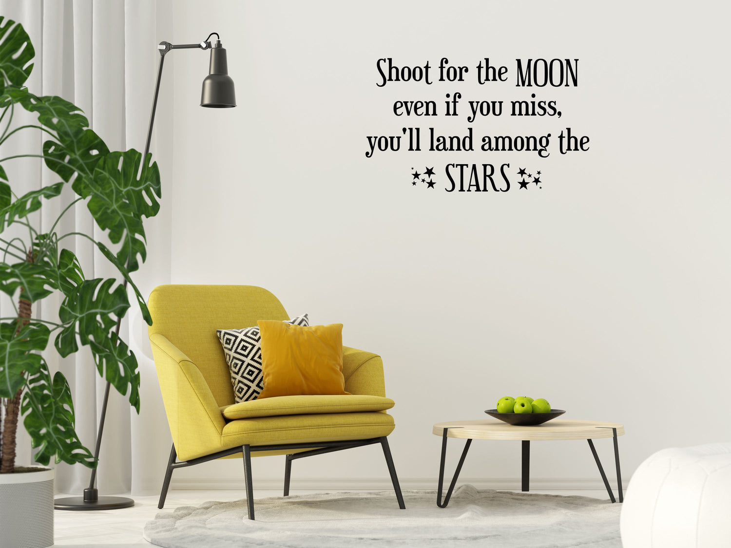 Shoot For The Moon and Stars - Inspirational Wall Decals Vinyl Wall Decal Inspirational Wall Signs 