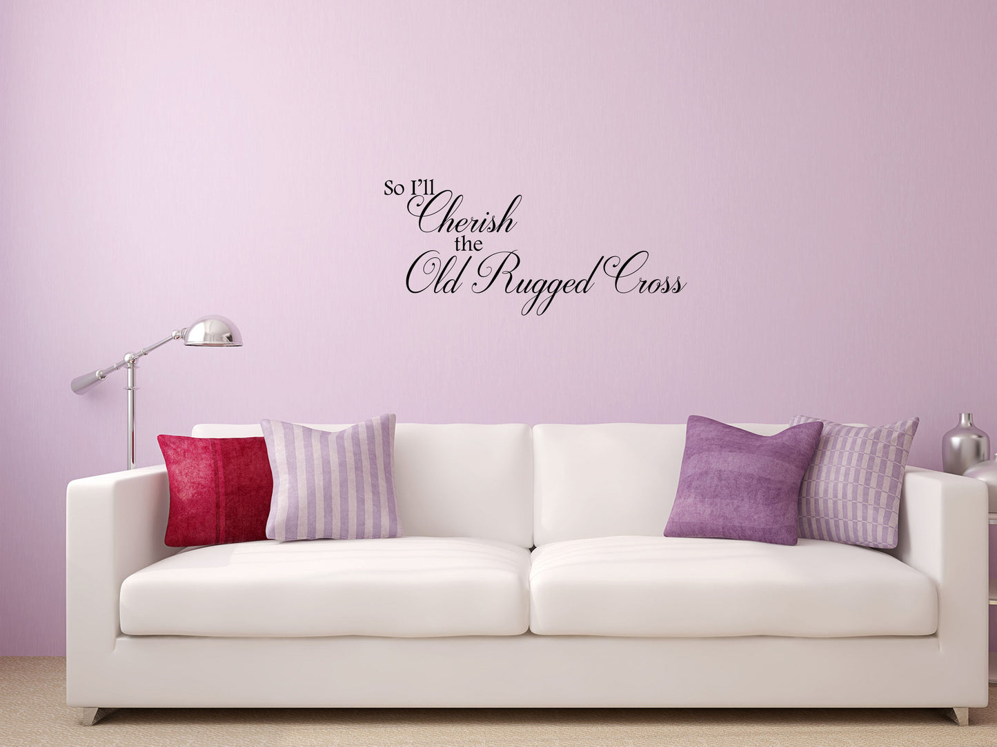 So I'll Cherish The Old Rugged Cross - Inspirational Wall Decals Vinyl Wall Decal Inspirational Wall Signs 