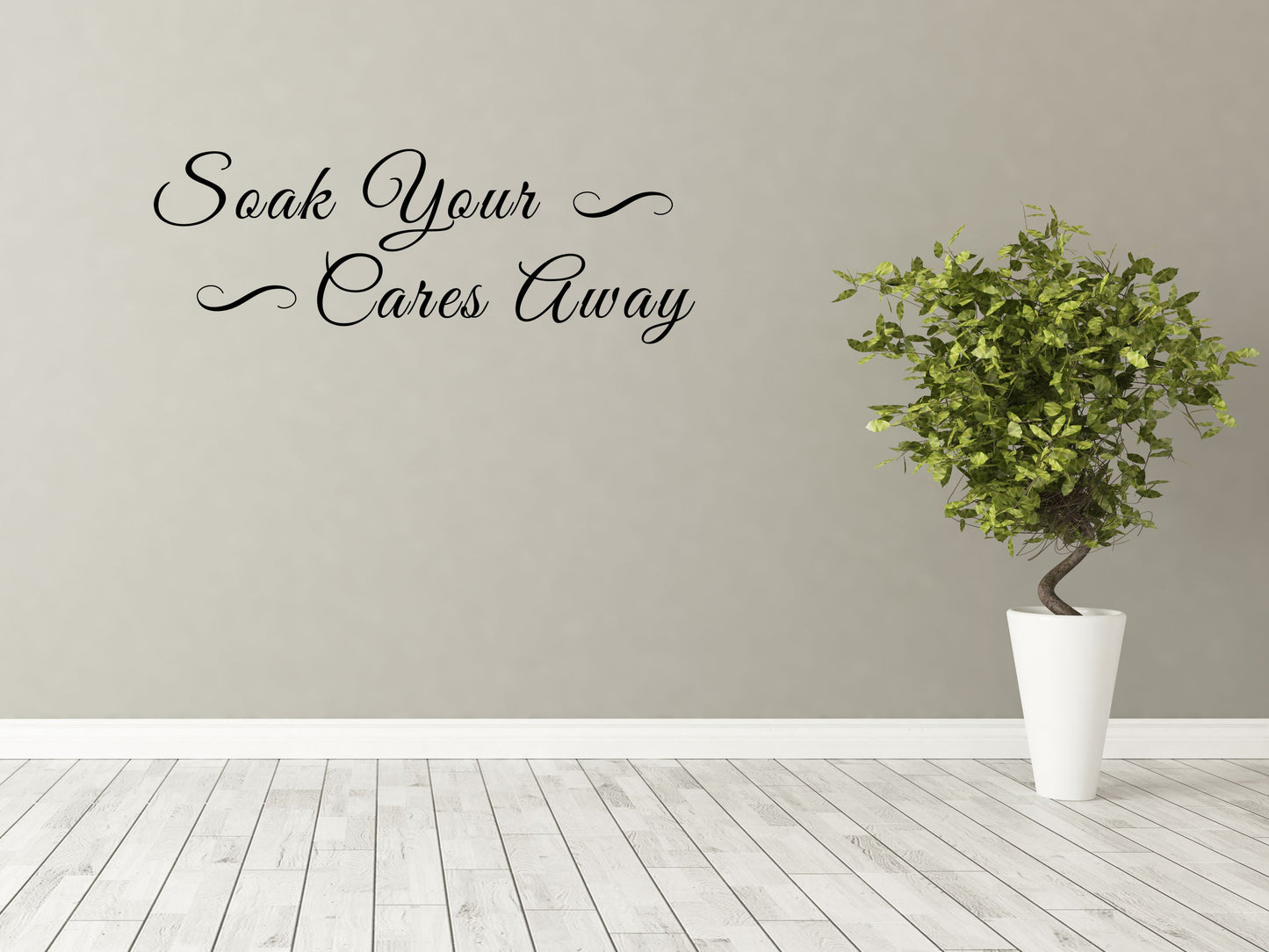 Soak Your Cares Away Bathroom Wall Saying Decal - Bathroom Wall Quote Sticker Vinyl Wall Decal Title Done 