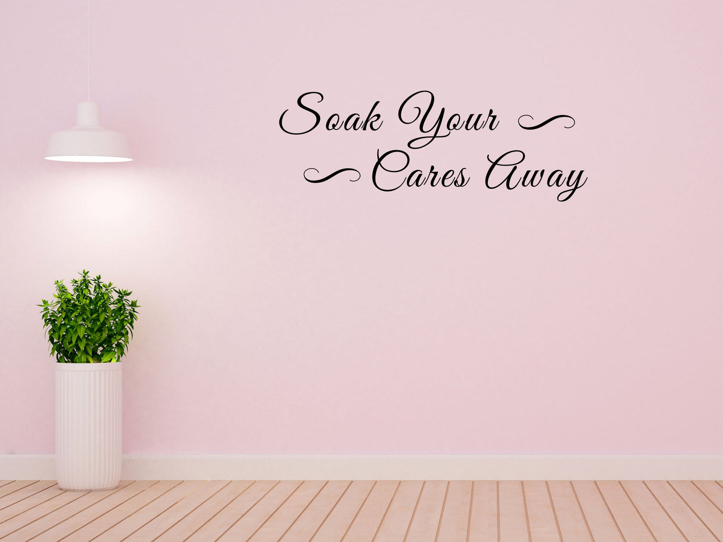 Soak Your Cares Away Bathroom Wall Saying Decal - Bathroom Wall Quote Sticker Vinyl Wall Decal Title Done 