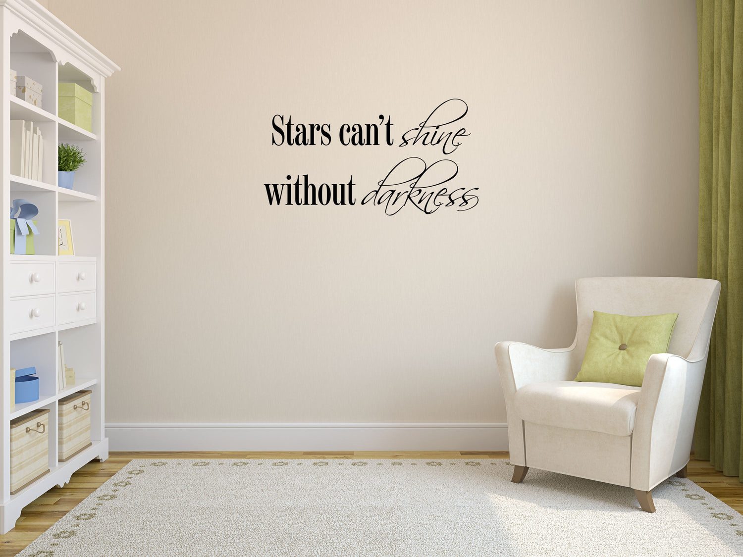 Stars Can't Shine Without Darkness - Inspirational Wall Decals Vinyl Wall Decal Inspirational Wall Signs 