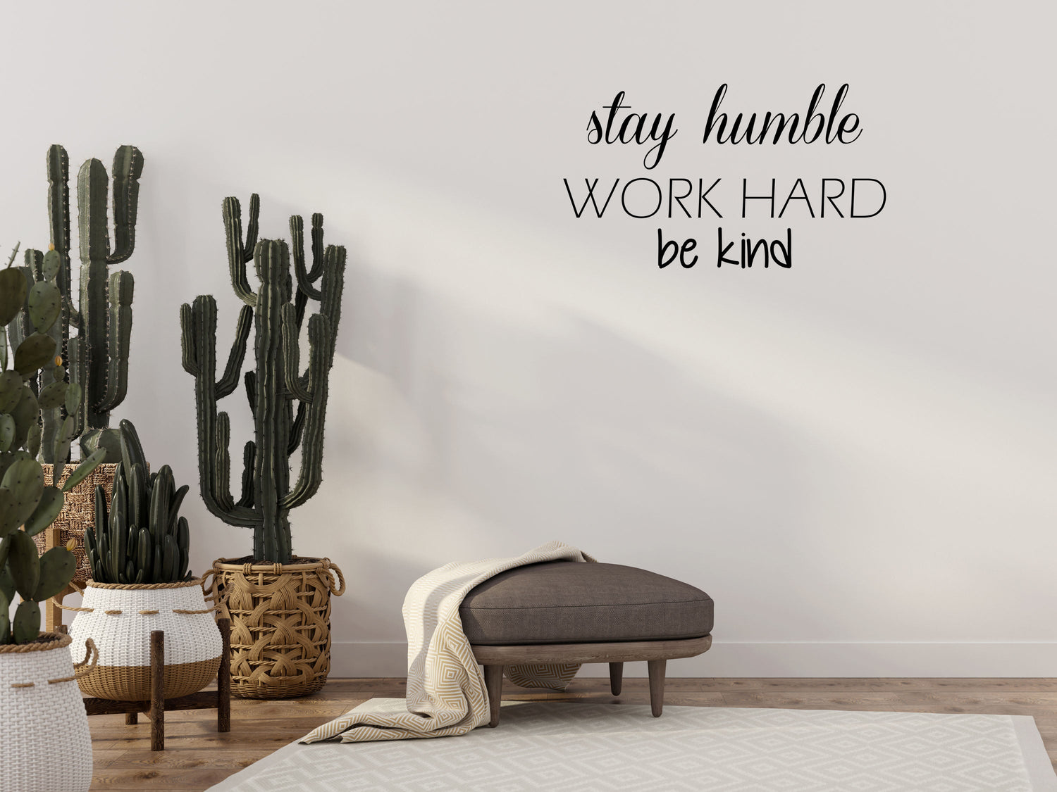 Stay Humble Work Hard Be Kind Wall Quote Sticker Vinyl Wall Decal Inspirational Wall Signs 