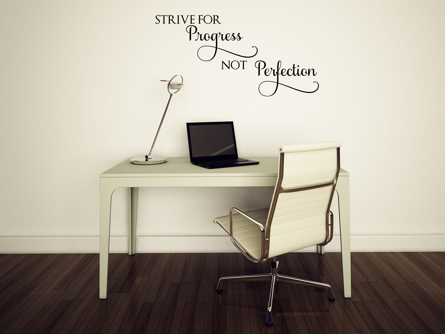 Strive For Progress Not Perfection Wall Quote Sticker - Inspirational Wall Decals Vinyl Wall Decal Inspirational Wall Signs 