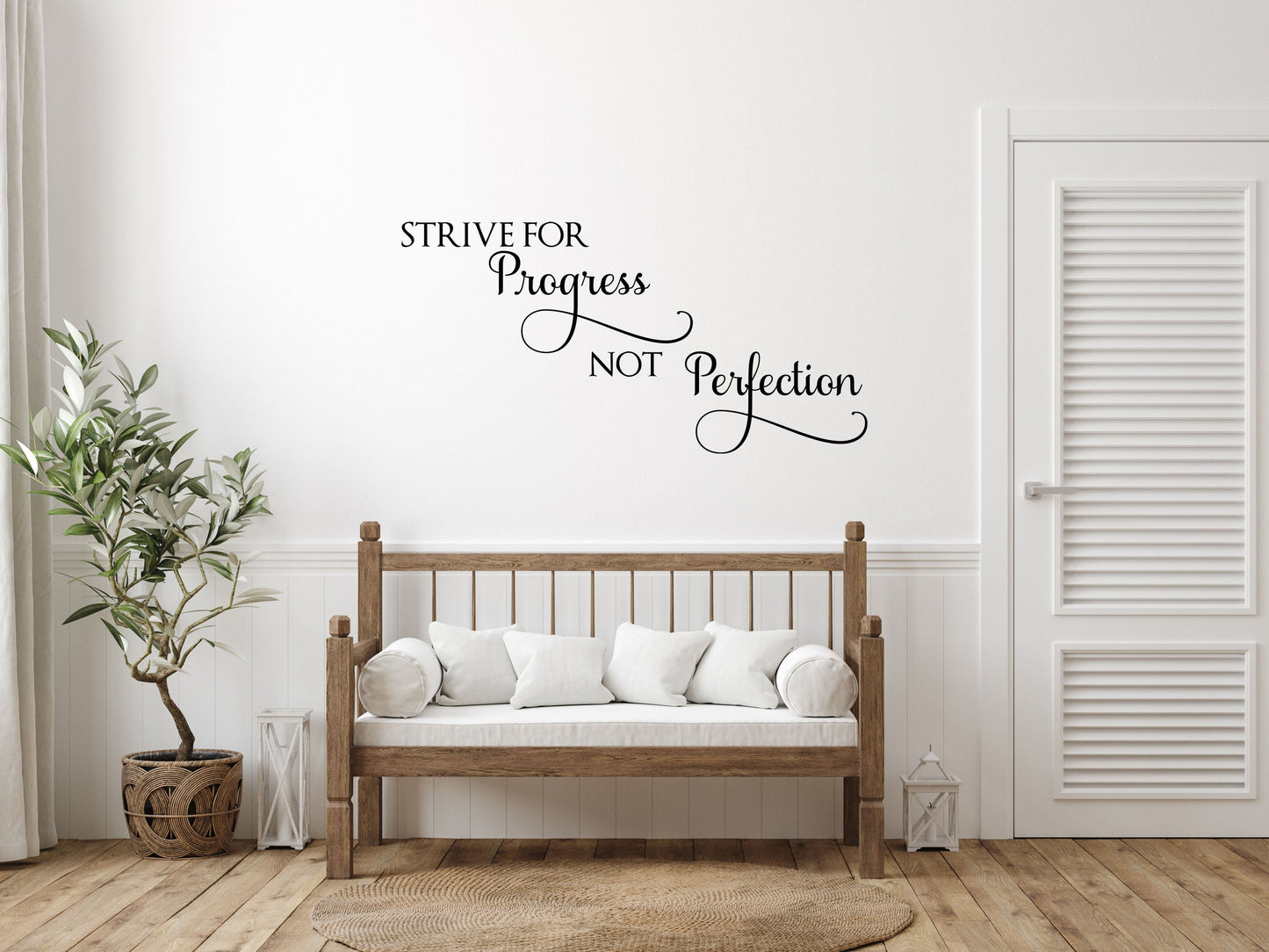 Strive For Progress Not Perfection Wall Quote Sticker - Inspirational Wall Decals Vinyl Wall Decal Inspirational Wall Signs 