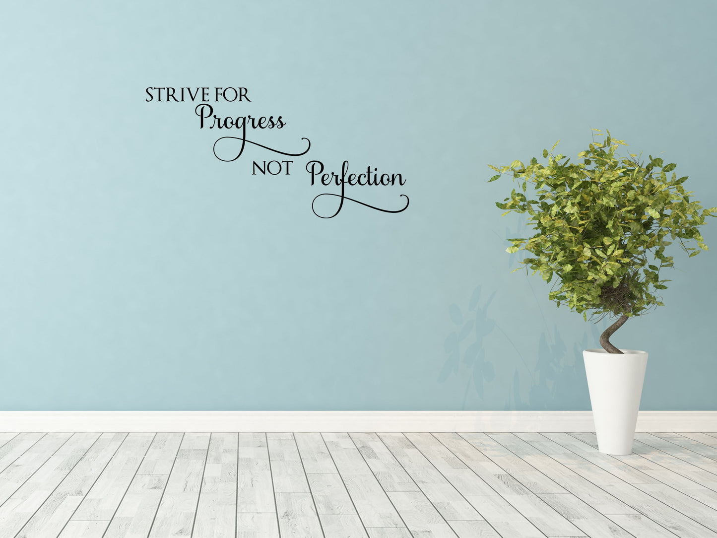 Strive For Progress Not Perfection Wall Quote Sticker - Inspirational Wall Decals Vinyl Wall Decal Inspirational Wall Signs 