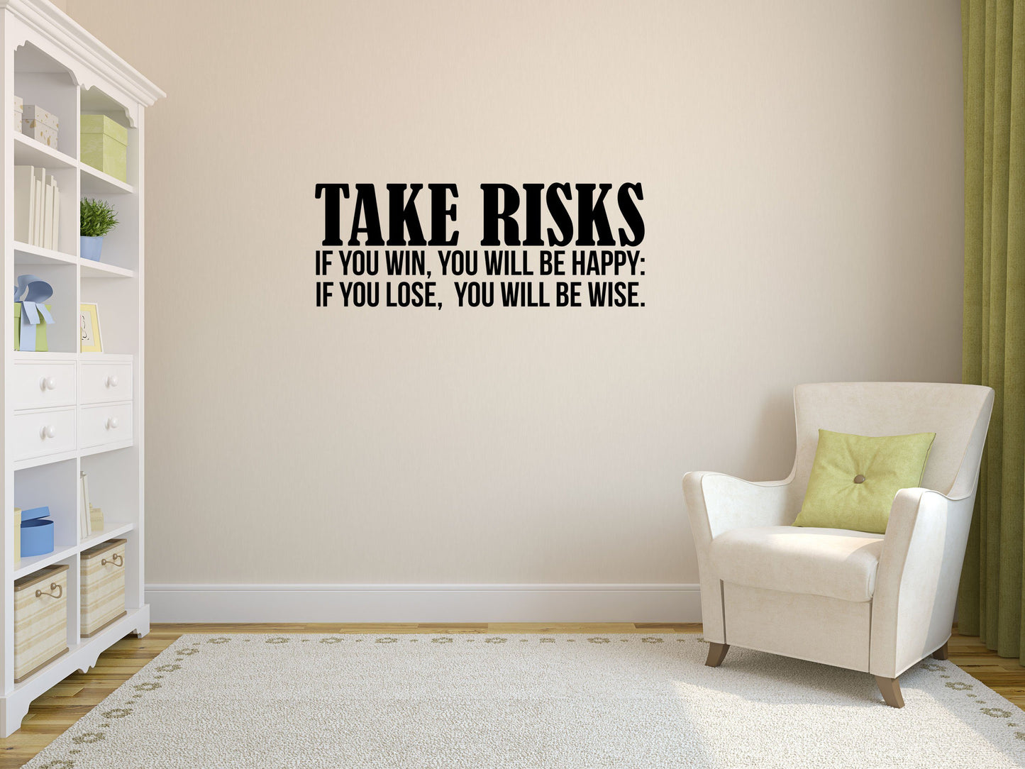 Take Risks Office Wall Quote Sticker- Inspirational Wall Decals Vinyl Wall Decal Inspirational Wall Signs 