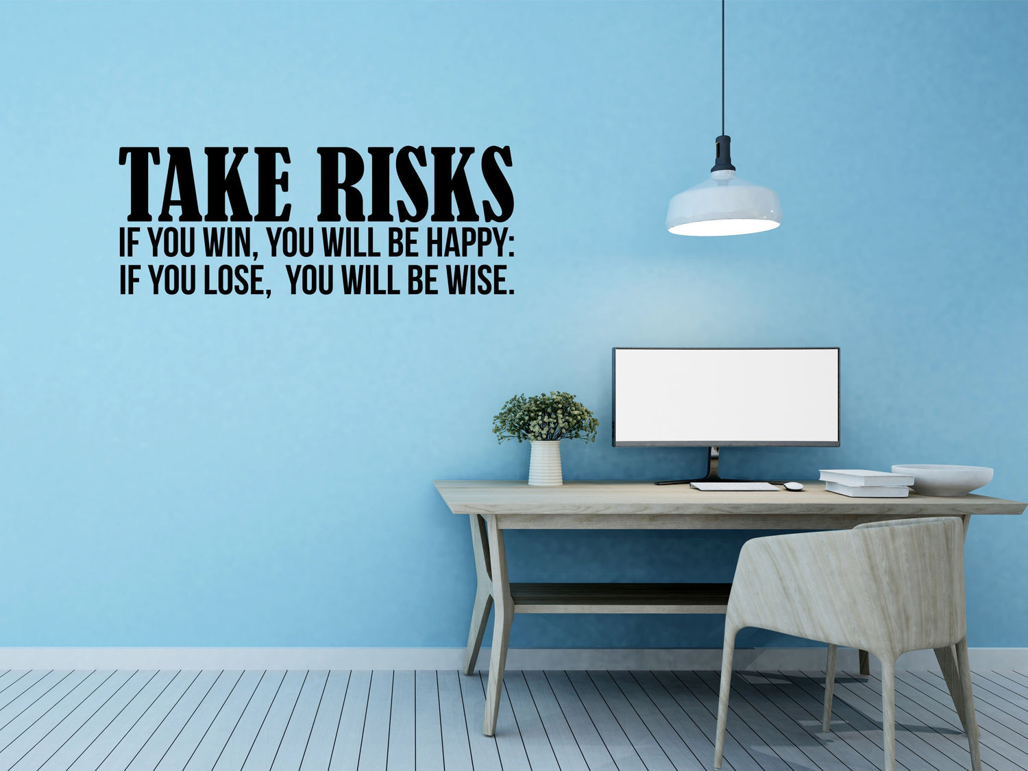 Take Risks Office Wall Quote Sticker- Inspirational Wall Decals Vinyl Wall Decal Inspirational Wall Signs 