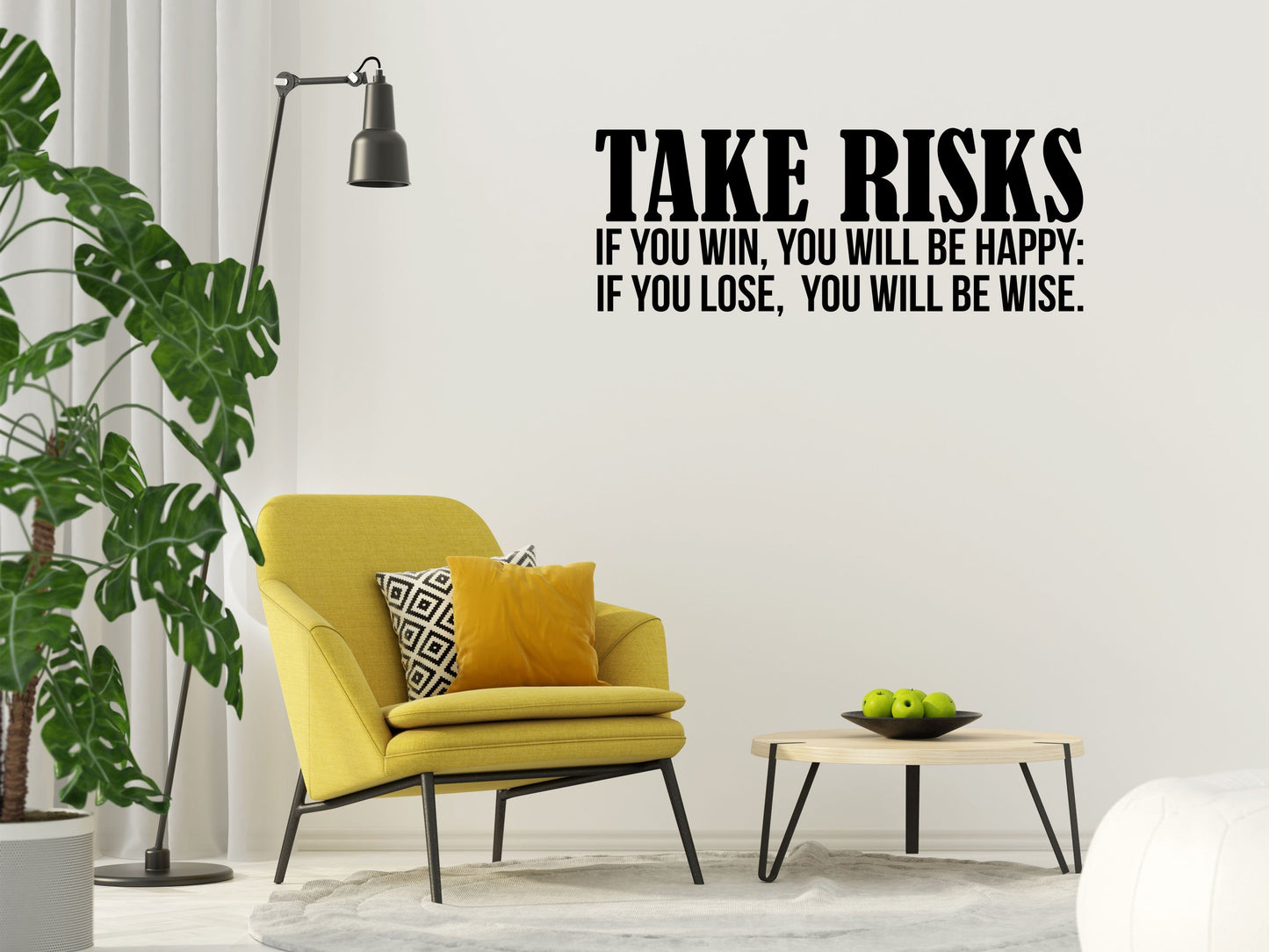 Take Risks Office Wall Quote Sticker- Inspirational Wall Decals Vinyl Wall Decal Inspirational Wall Signs 