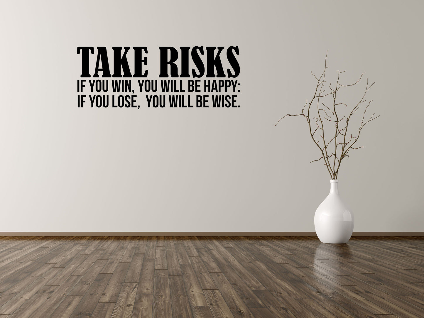Take Risks Office Wall Quote Sticker- Inspirational Wall Decals Vinyl Wall Decal Inspirational Wall Signs 