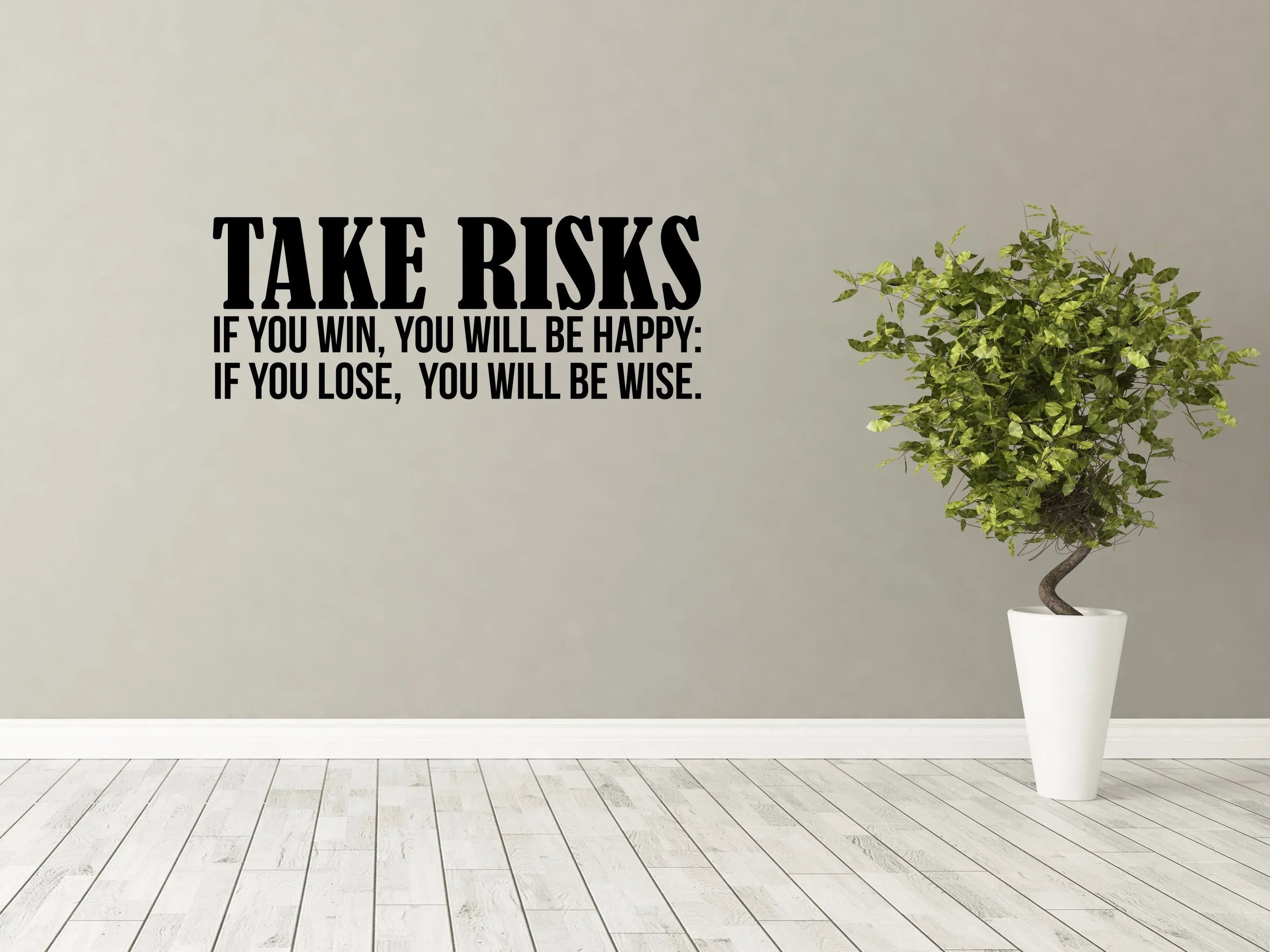 Take Risks Office Wall Quote Sticker – Inspirational Wall Signs