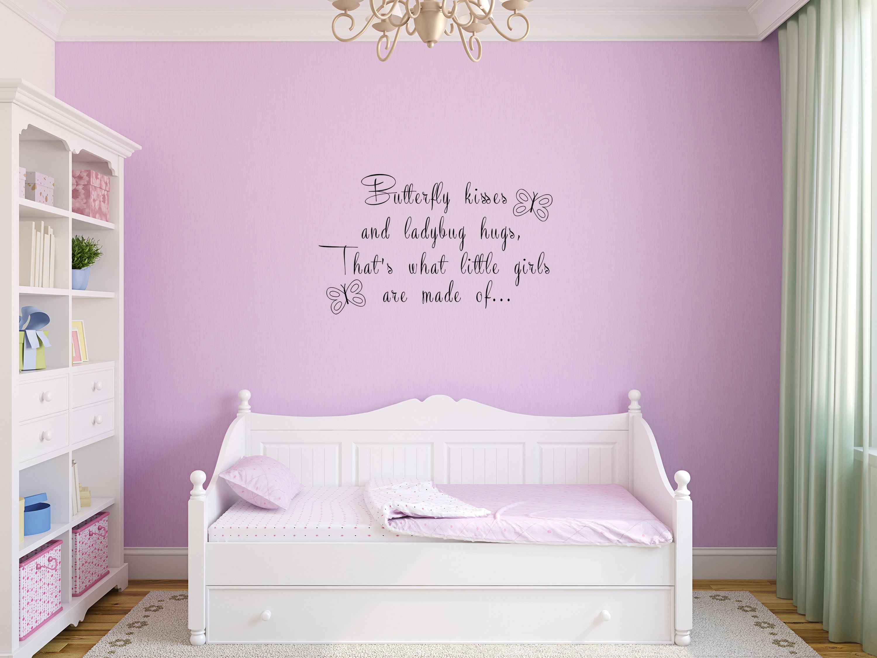 That's What Little Girls Are Made Of Butterfly Kisses - Inspirational Wall Signs Vinyl Wall Decal Inspirational Wall Signs 
