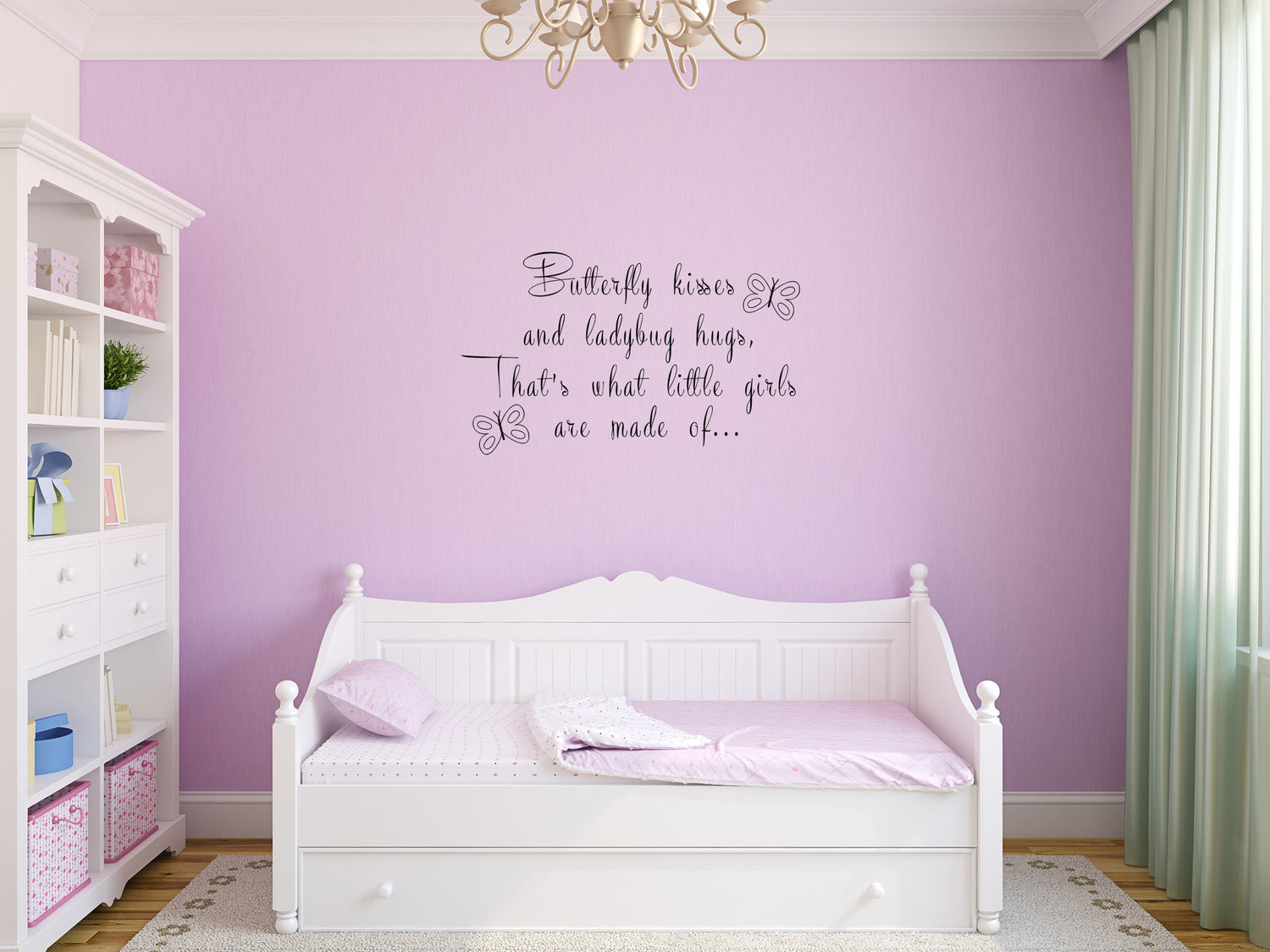 That's What Little Girls Are Made Of Butterfly Kisses - Inspirational Wall Signs Vinyl Wall Decal Inspirational Wall Signs 