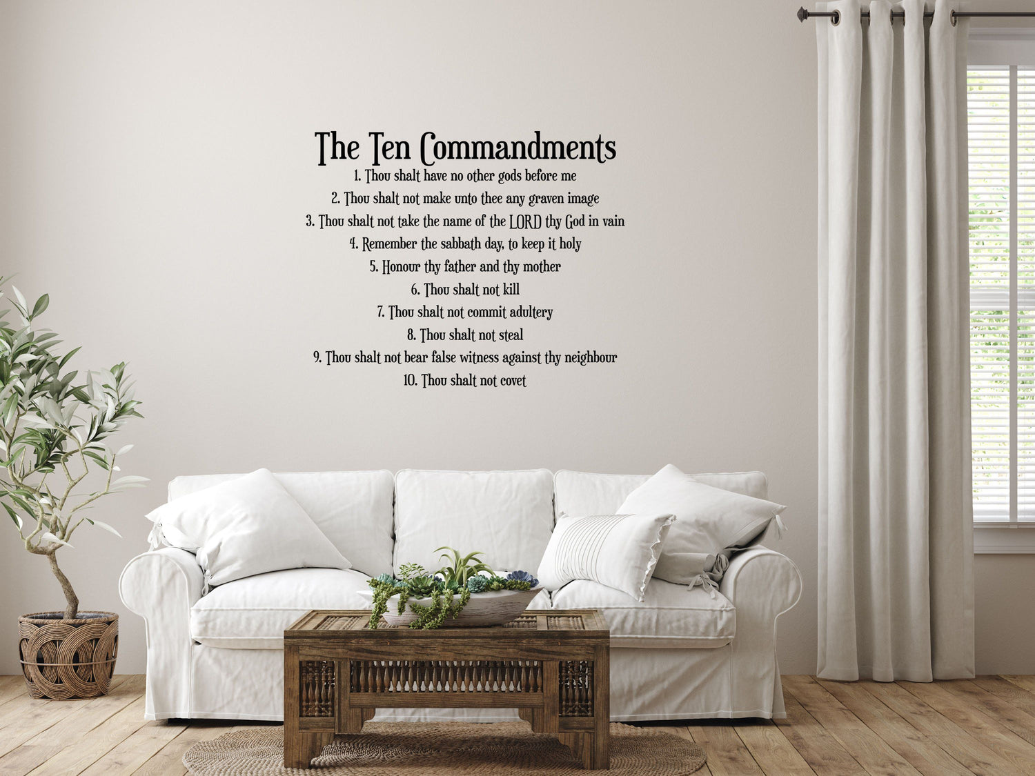 The 10 Commandments - Scripture Wall Decals Vinyl Wall Decal Inspirational Wall Signs 