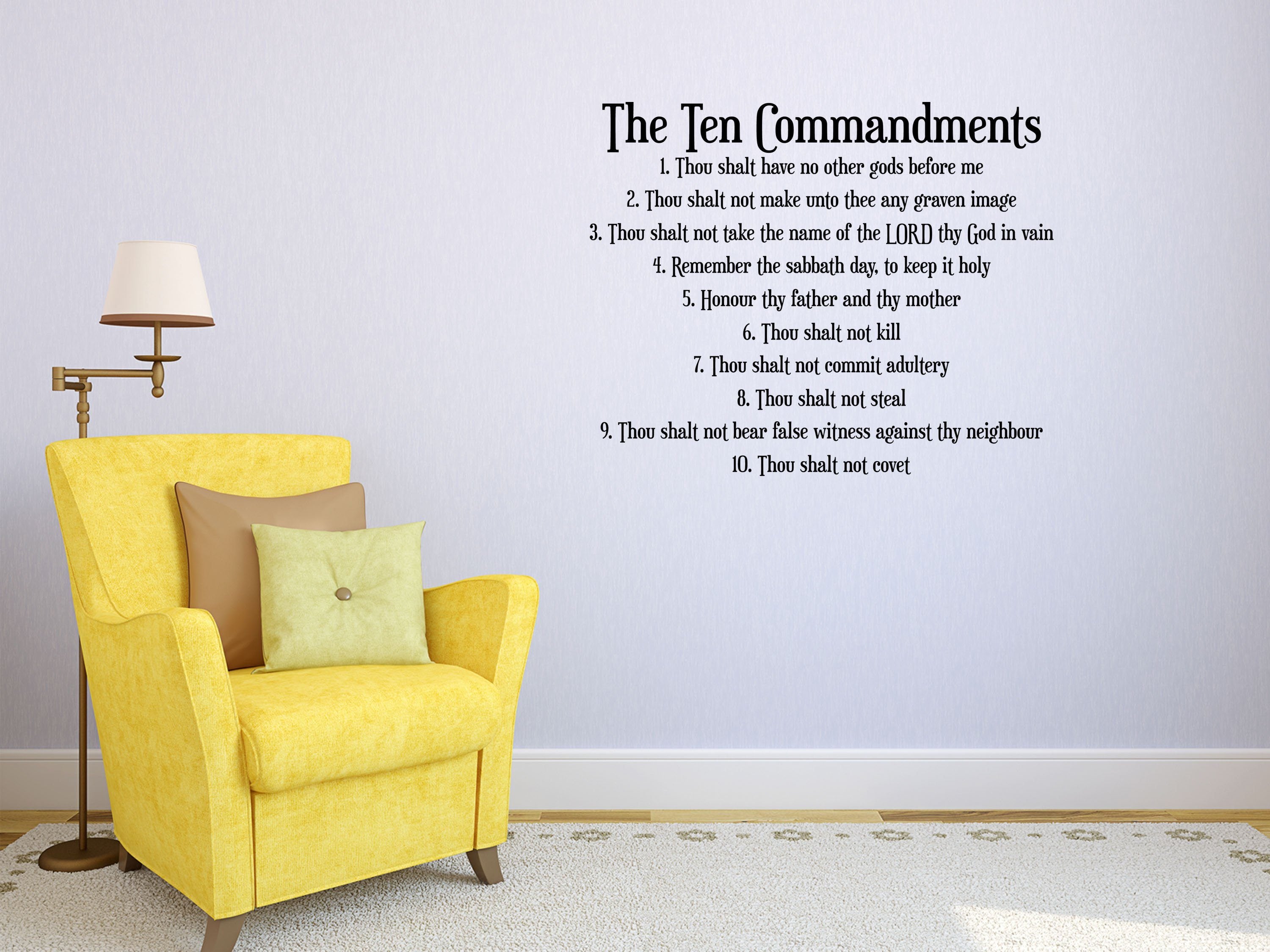 The 10 Commandments - Scripture Wall Decals Vinyl Wall Decal Inspirational Wall Signs 