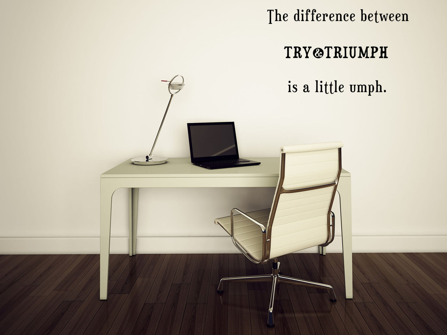 The Difference Between Try & Triumph Decal, Motivational Wall Decal, Wall Decals, Bedroom, Livingroom, Motivational Art Vinyl Wall Decal Title Done 