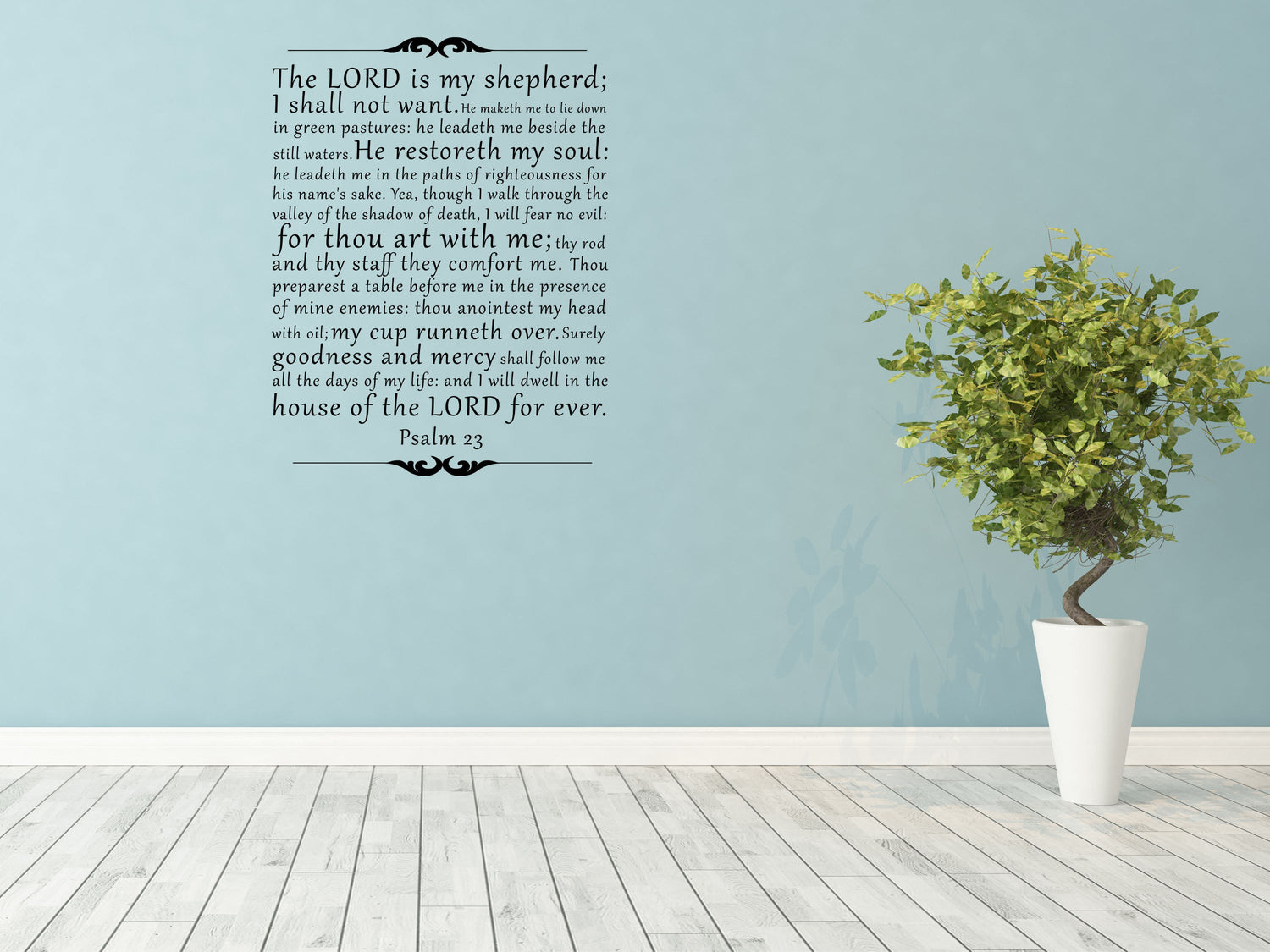 The Lord is my Shepherd - Psalm 23 Scripture Wall Bible Verse Decal - Religious Wall Decal - Vinyl Wall Decal - KJV Decal - Bible Quote Vinyl Wall Decal Title Done 