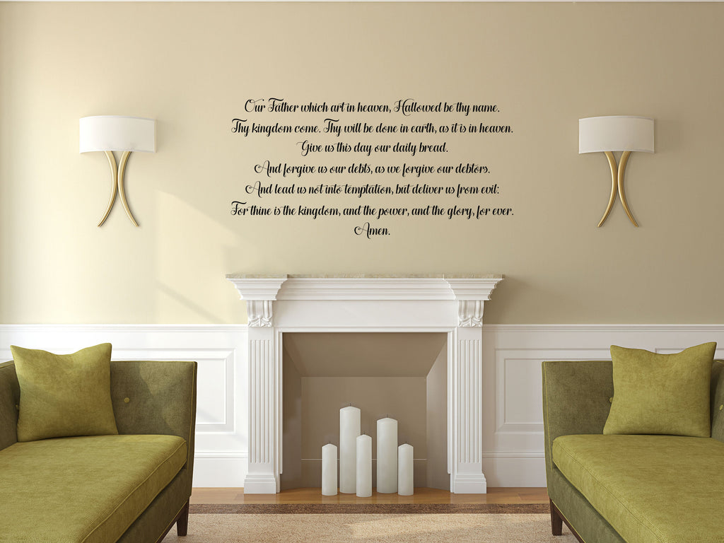 The Lord's Prayer - Scripture Wall Decals Vinyl Wall Decal Inspirational Wall Signs 