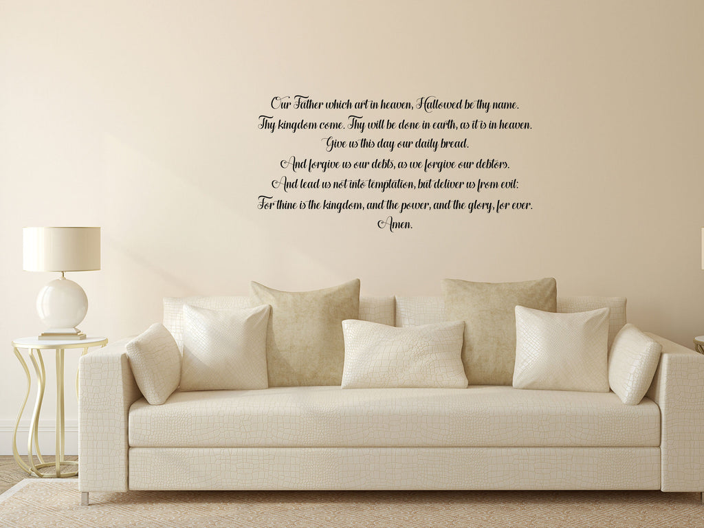 The Lord's Prayer - Scripture Wall Decals Vinyl Wall Decal Inspirational Wall Signs 