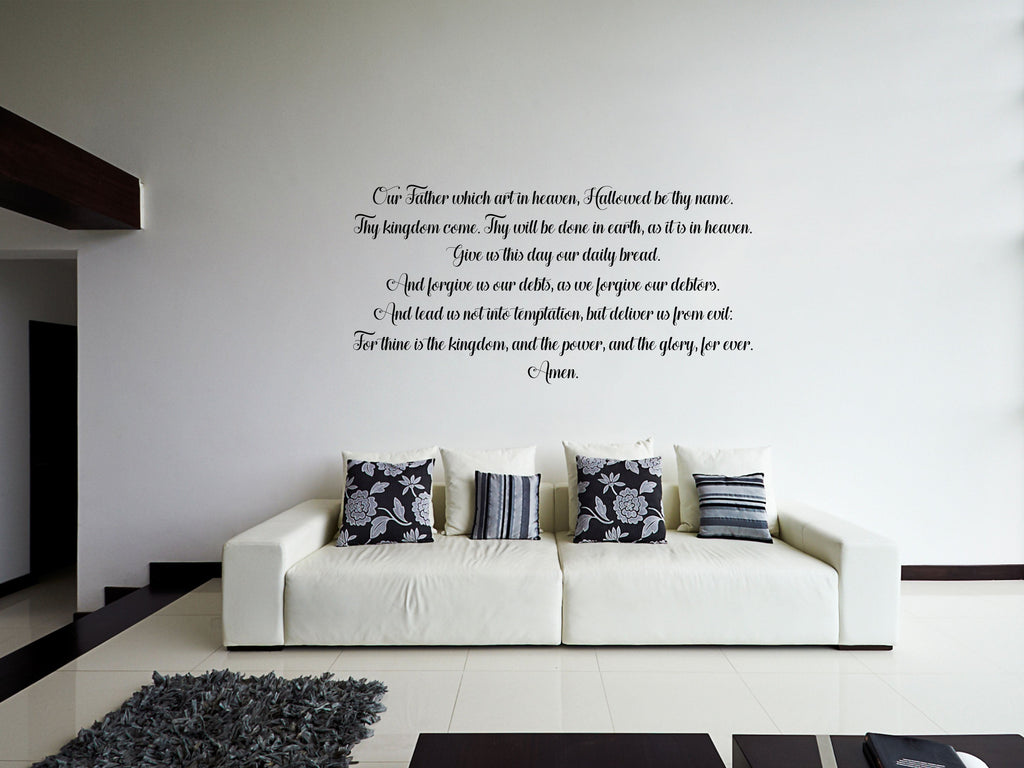 The Lord's Prayer Scripture Wall Decals Vinyl Wall Decal Inspirational Wall Signs 