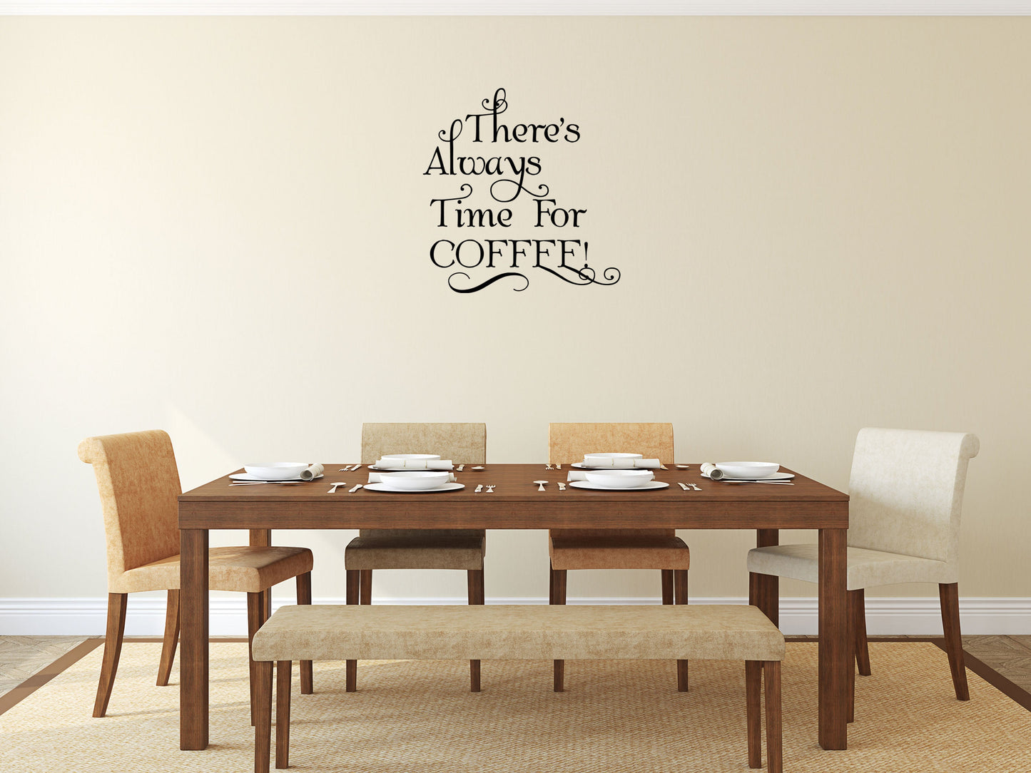 There's Always Time For Coffee Vinyl Wall Decal Inspirational Wall Signs 