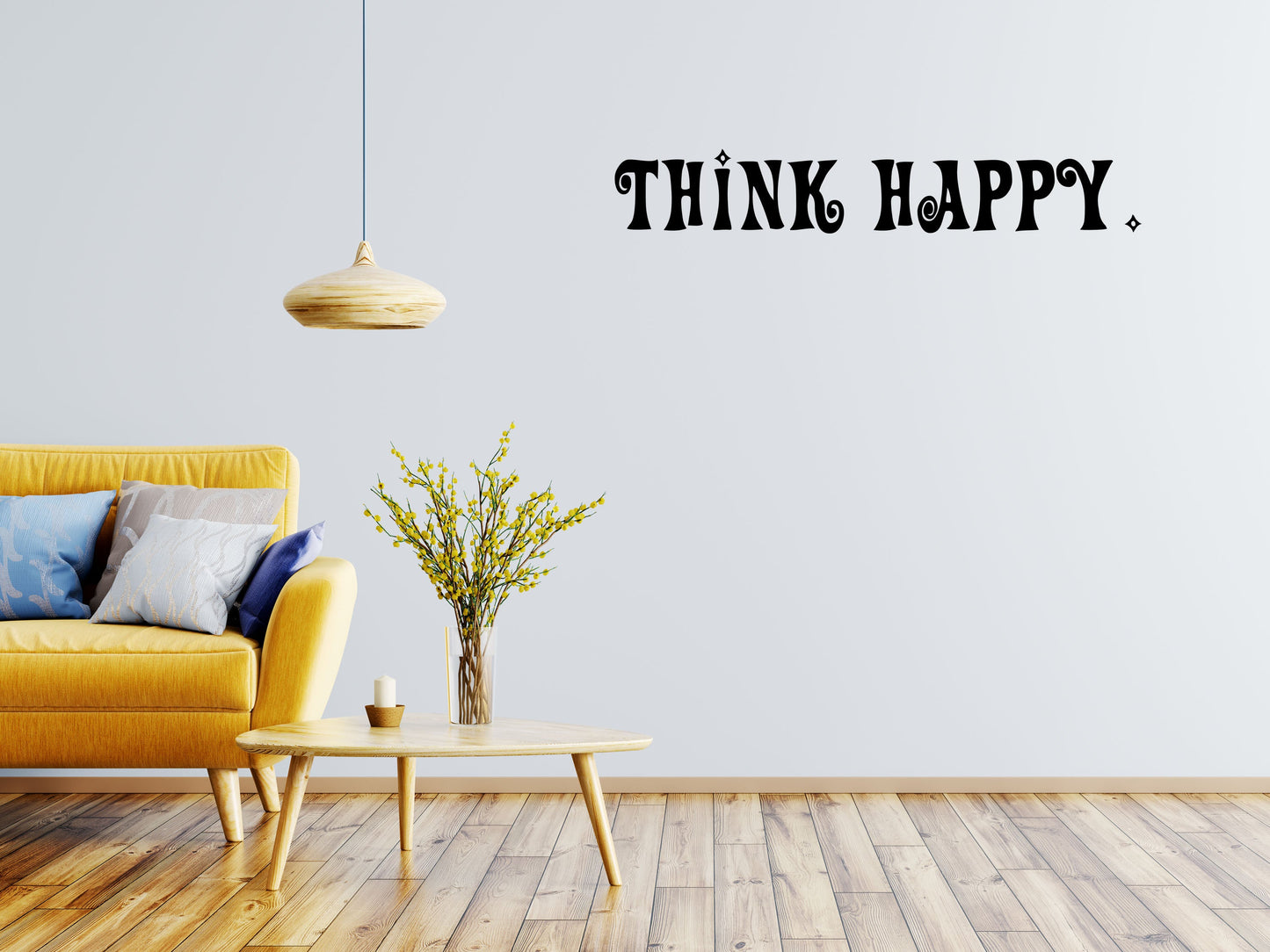 Think Happy Vinyl Wall Decal,Think Happy Wall Art, Vinyl, Inspirational Quote, Think Happy Sign, Think Happy Quote, Happy Vinyl Wall Decal Inspirational Wall Signs 