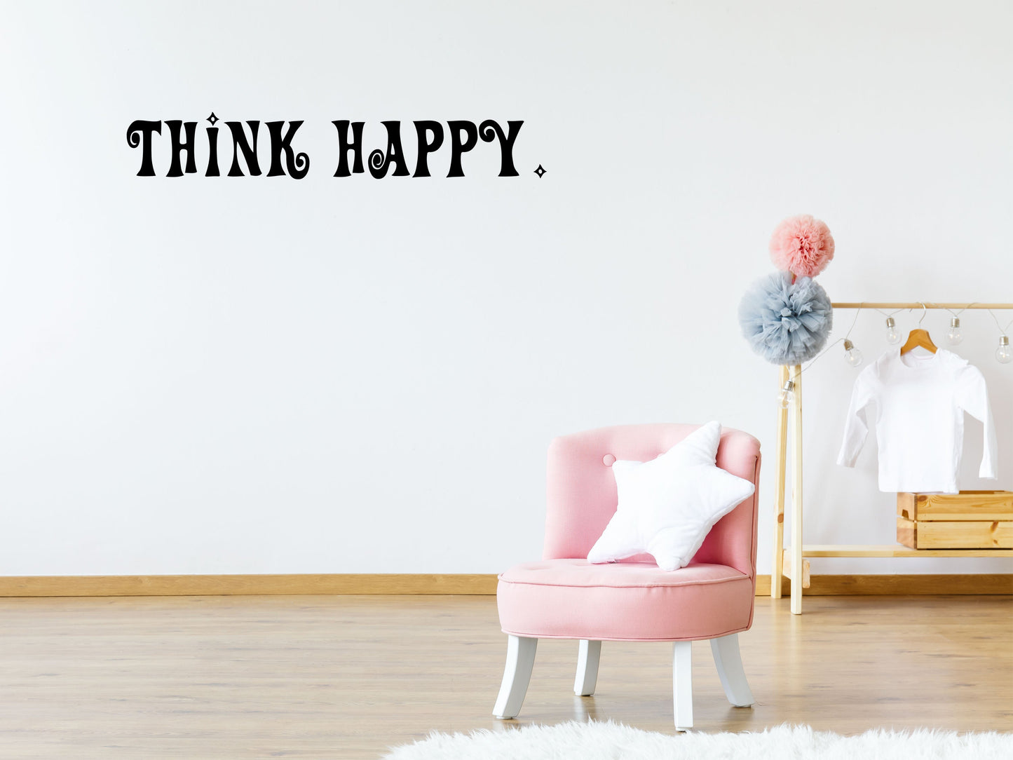 Think Happy Vinyl Wall Decal,Think Happy Wall Art, Vinyl, Inspirational Quote, Think Happy Sign, Think Happy Quote, Happy Vinyl Wall Decal Inspirational Wall Signs 