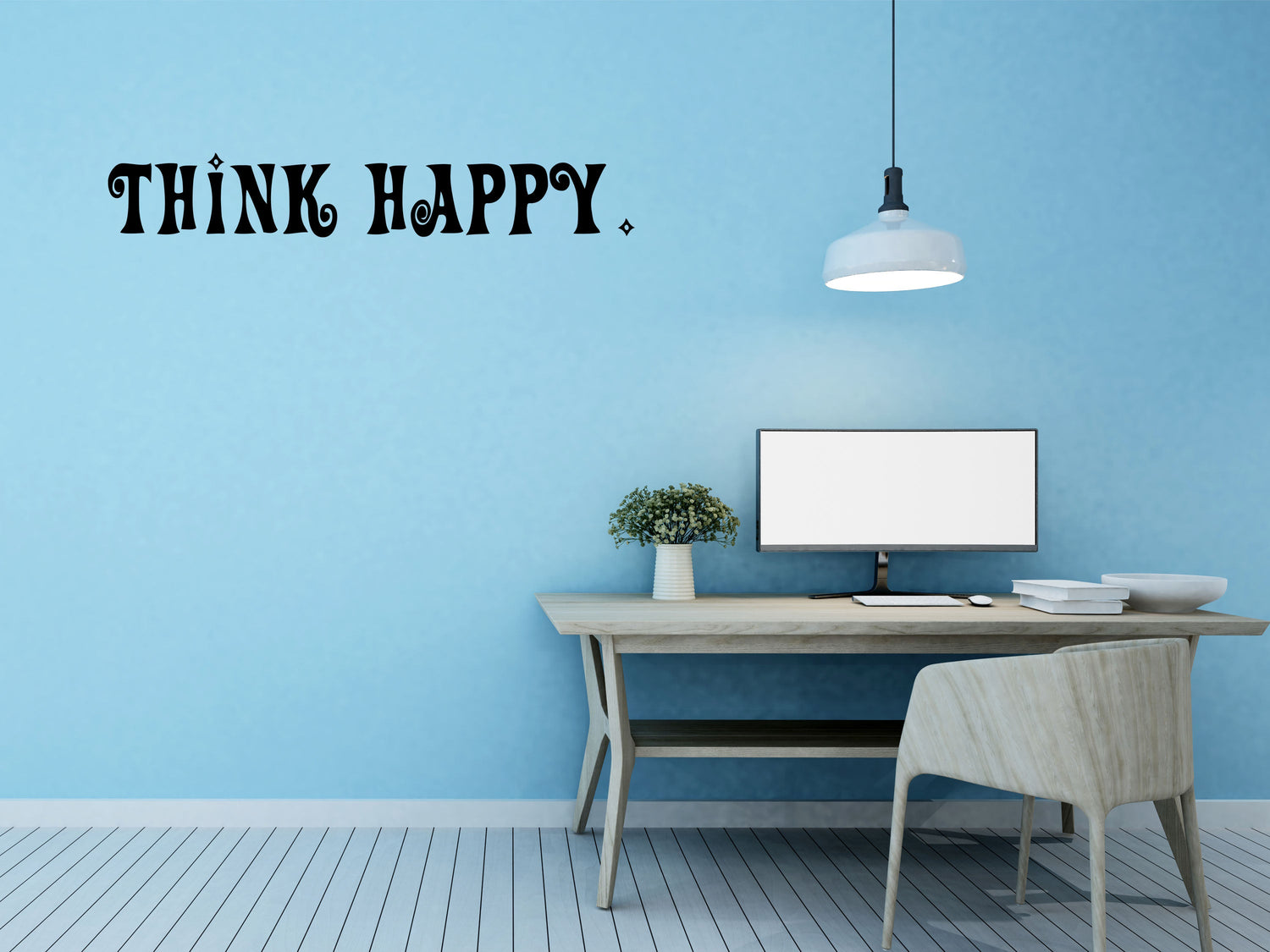 Think Happy Vinyl Wall Decal,Think Happy Wall Art, Vinyl, Inspirational Quote, Think Happy Sign, Think Happy Quote, Happy Vinyl Wall Decal Inspirational Wall Signs 