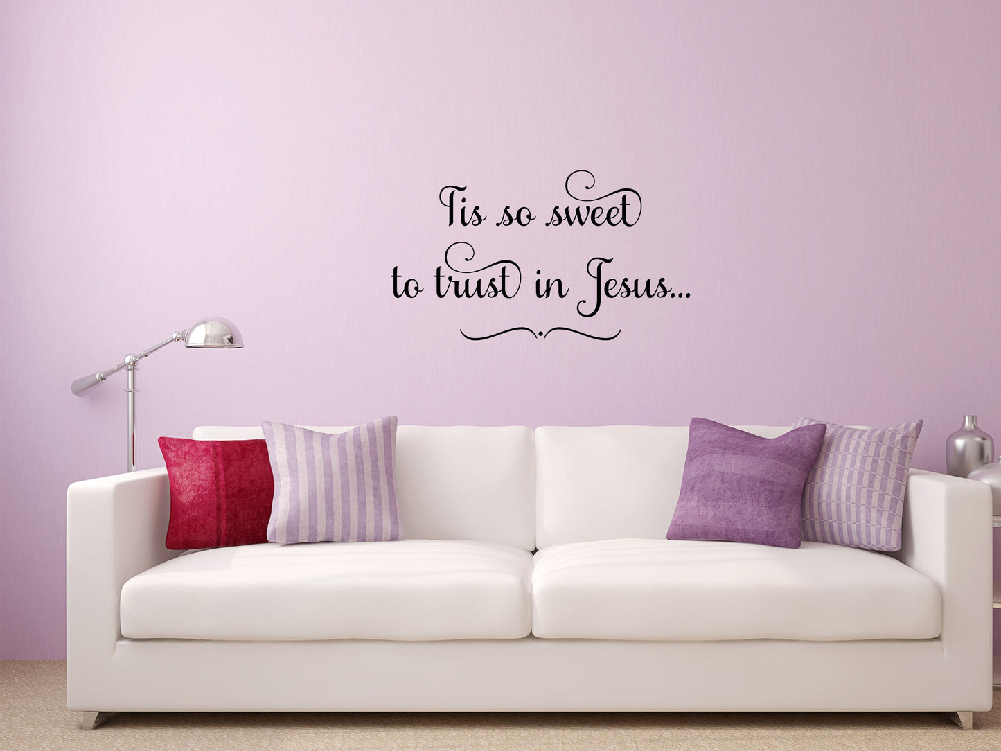 Tis So Sweet To Trust In Jesus - Inspirational Wall Signs Vinyl Wall Decal Inspirational Wall Signs 