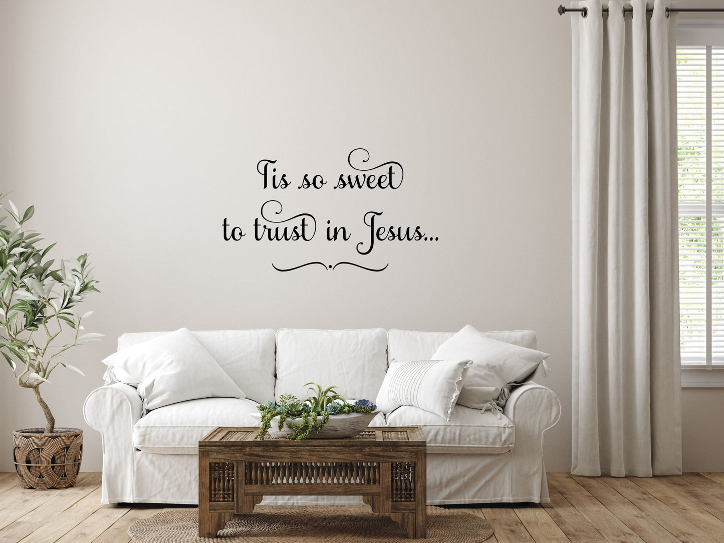Tis So Sweet To Trust In Jesus - Inspirational Wall Signs Vinyl Wall Decal Inspirational Wall Signs 