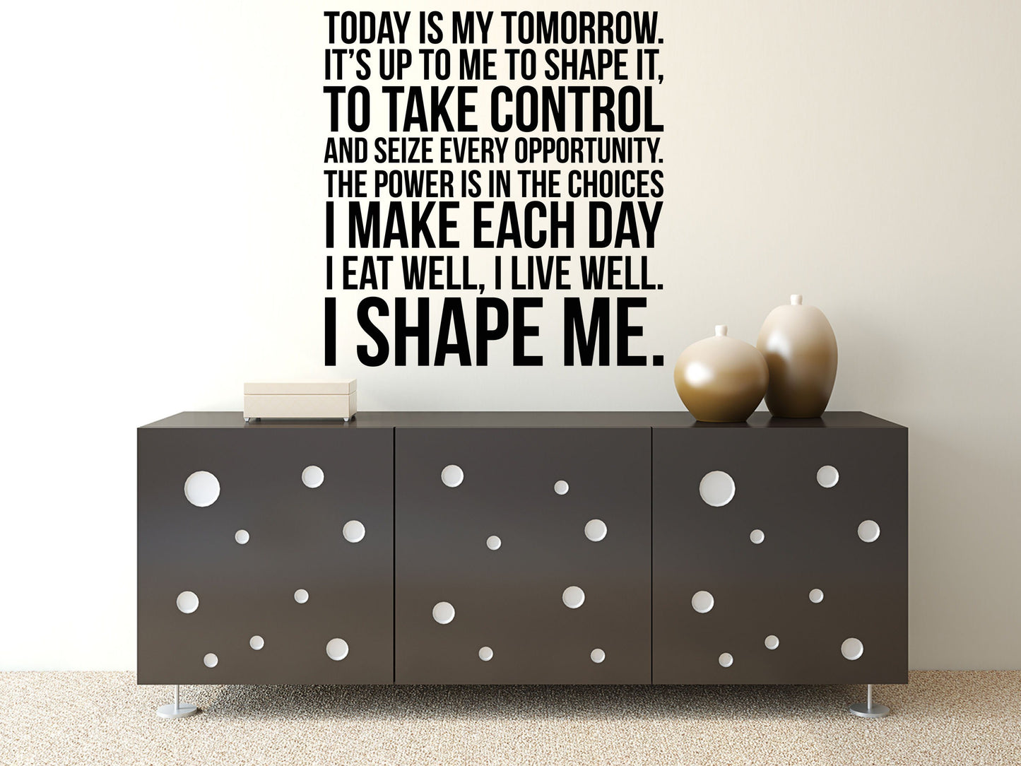 Today Is My Tomorrow Fitness Decal - Inspirational Vinyl Wall Decal Quote - Gym Wall Sticker- Workout Quote - Home Gym Wall Words Done 