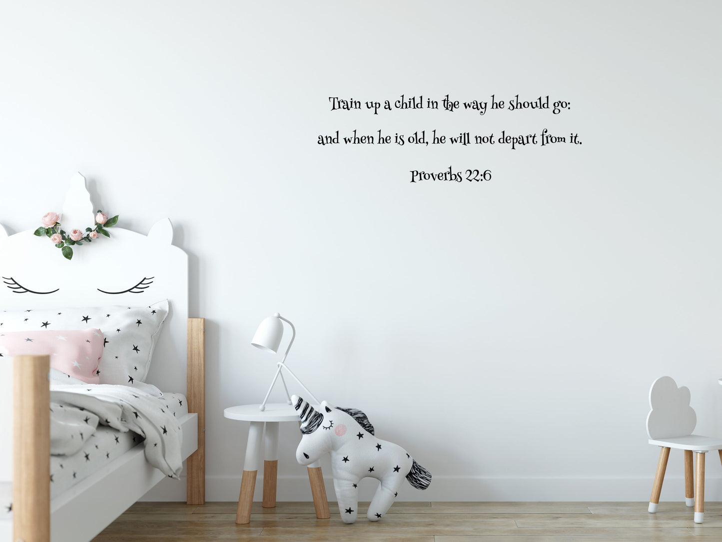 Train up a child Proverbs 22:6 - Christian Bible Scripture Wall Decal Church Quote Vinyl Wall Decal Inspirational Wall Signs 