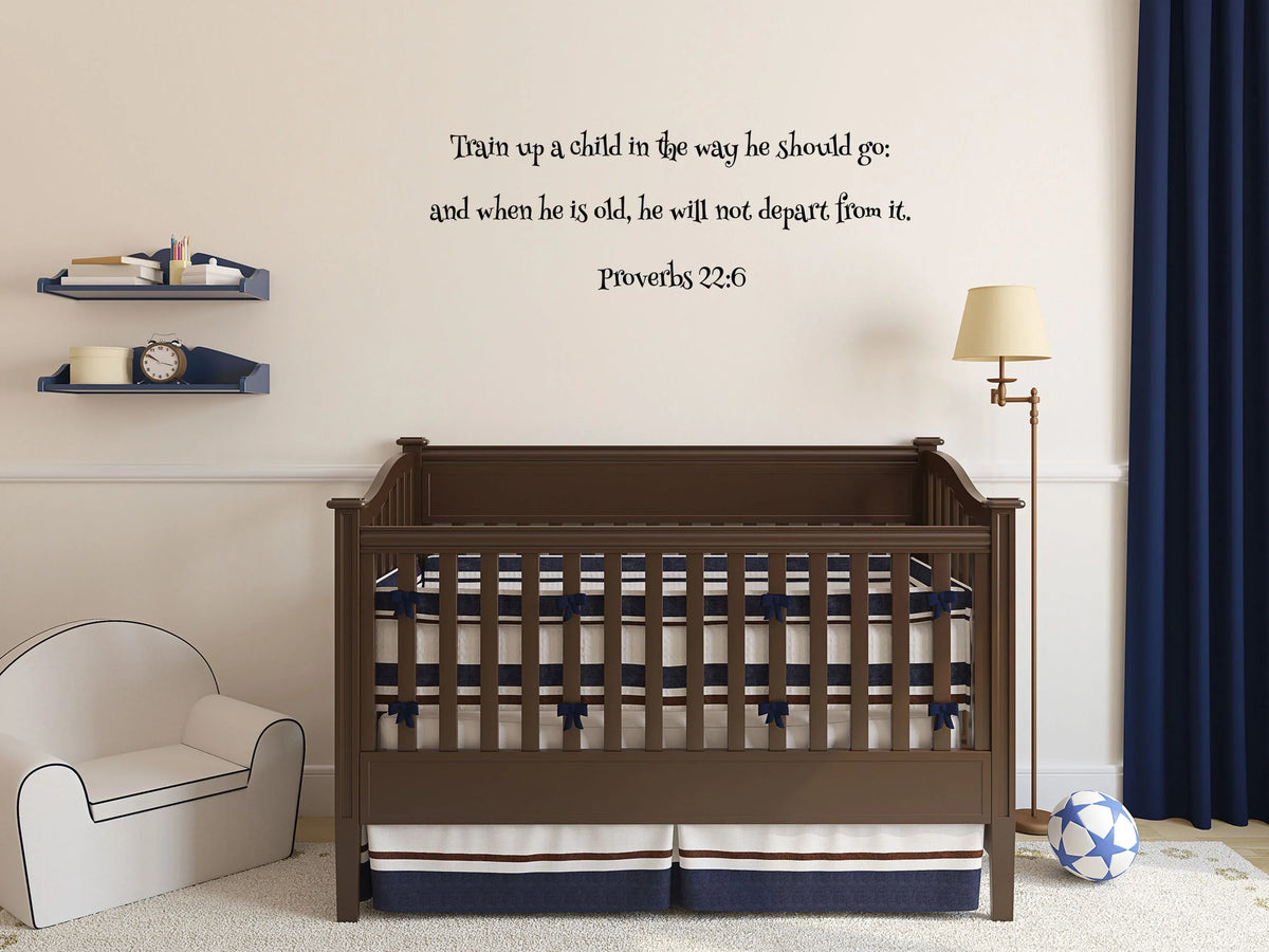Autocollant Mural Religieux - 'Train Up A Child...' 60x30 Pouces, Déco Contemporaine
