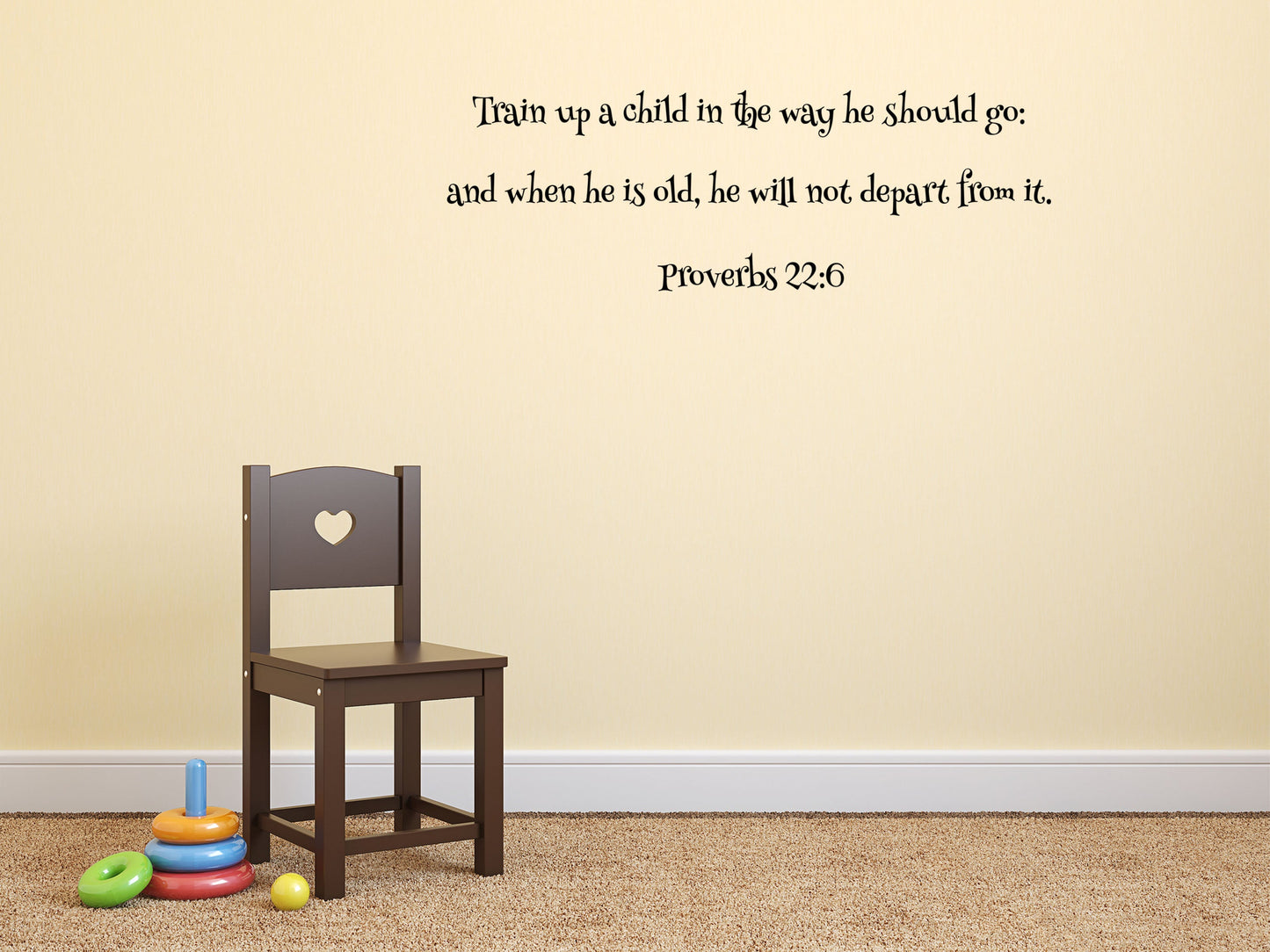 Train up a child Proverbs 22:6 - Christian Bible Scripture Wall Decal Church Quote Vinyl Wall Decal Inspirational Wall Signs 