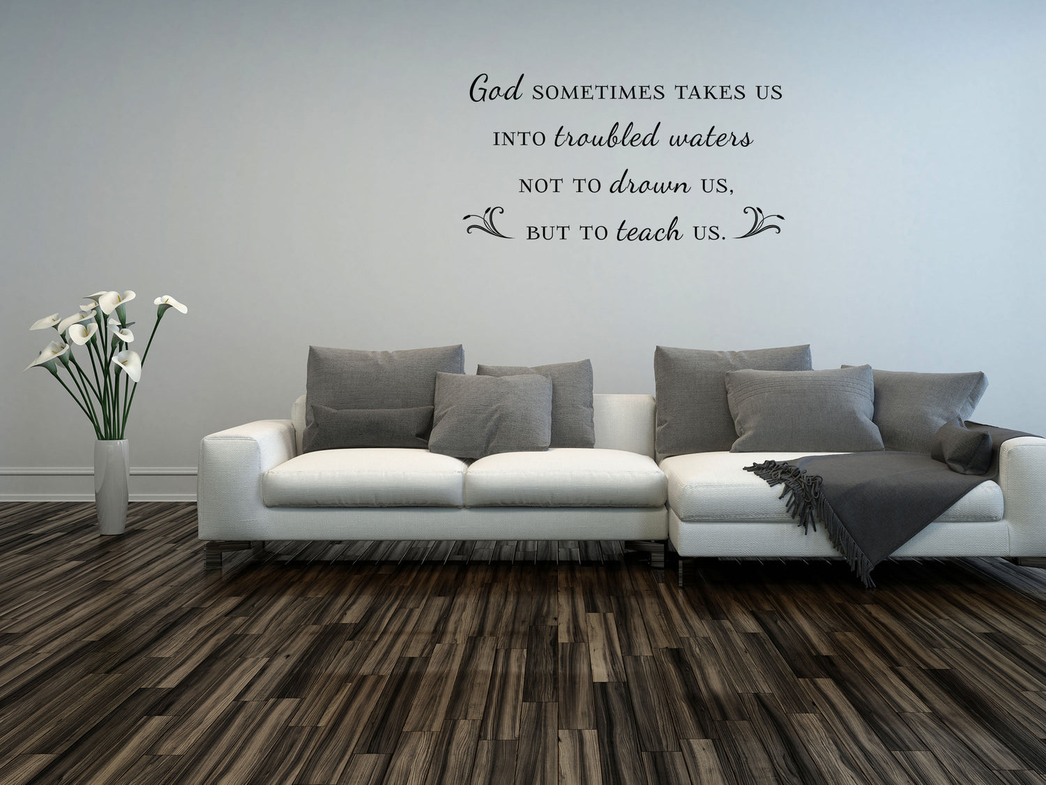 Troubled Waters Vinyl Wall Decal Inspirational Wall Signs 