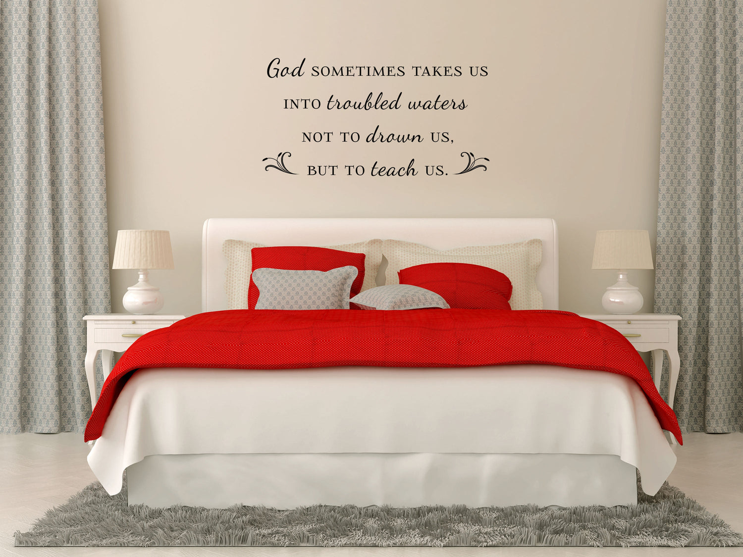 Troubled Waters Vinyl Wall Decal Inspirational Wall Signs 