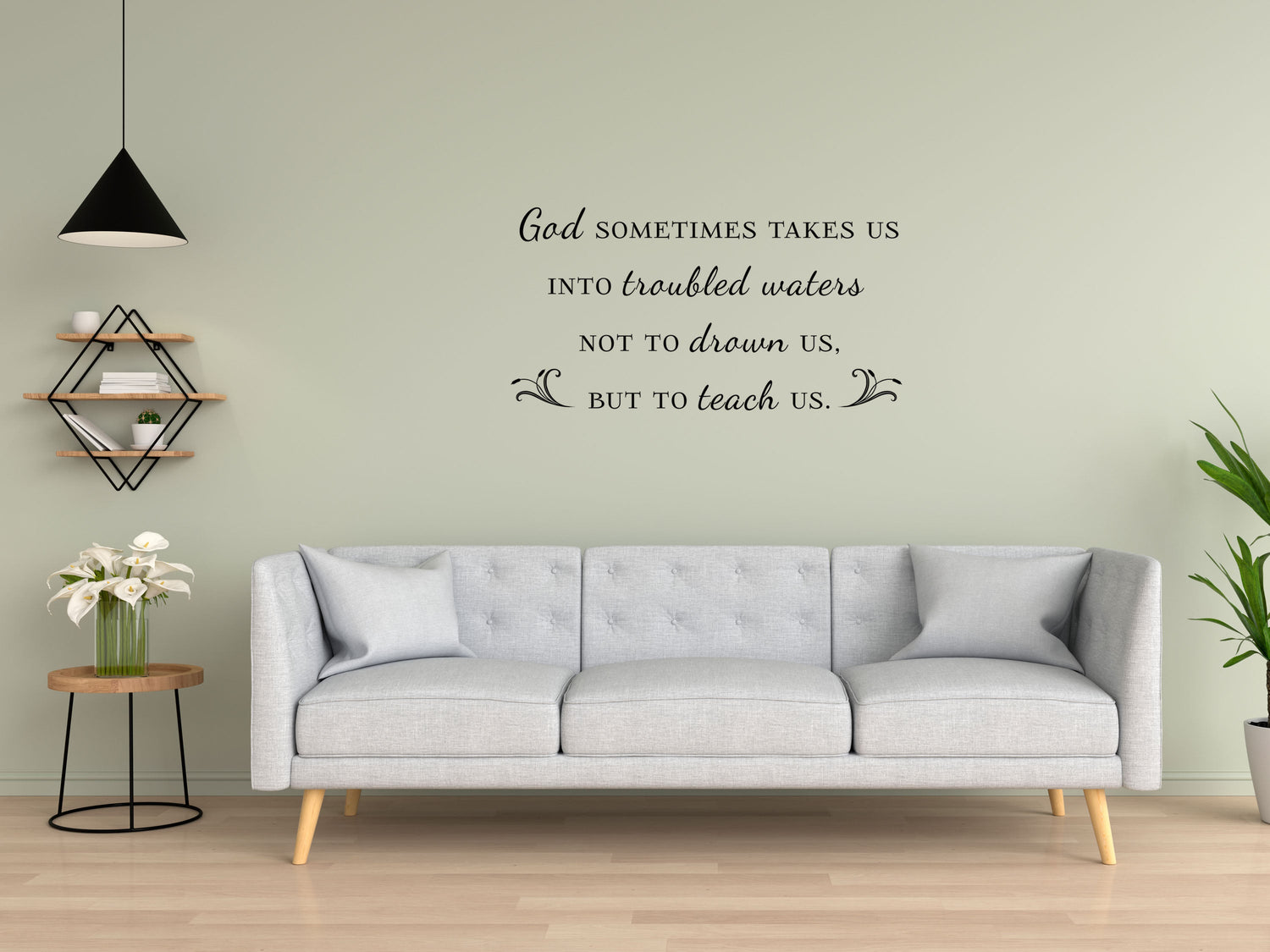 Troubled Waters Vinyl Wall Decal Inspirational Wall Signs 