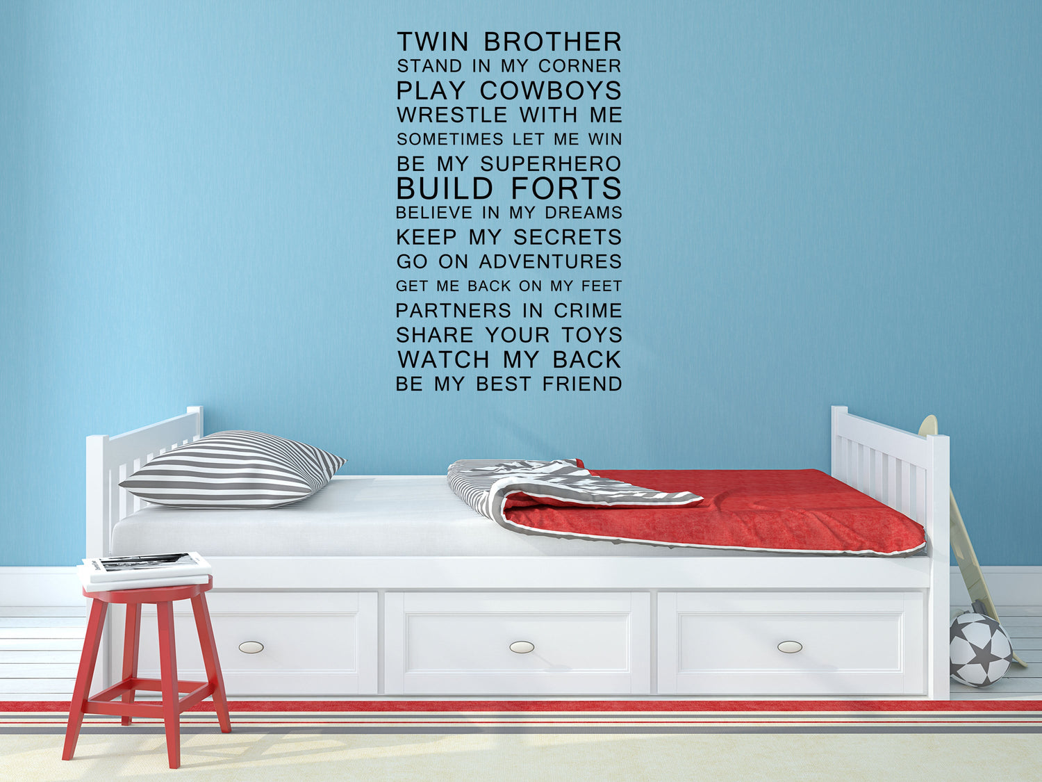 Twin Brother - Inspirational Wall Signs Vinyl Wall Decal Inspirational Wall Signs 