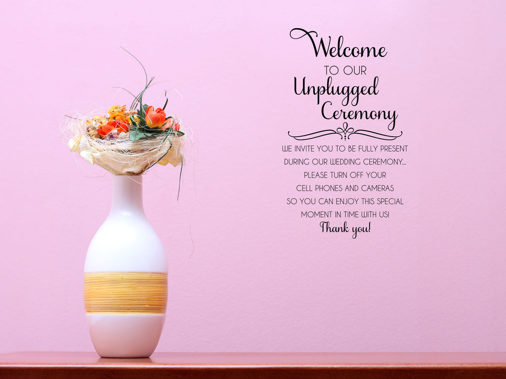 Unplugged Wedding - Inspirational Wall Decals Vinyl Wall Decal Done 