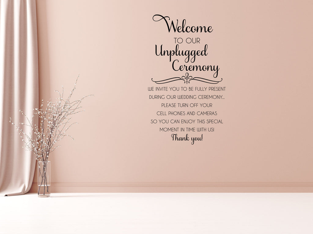 Unplugged Wedding - Inspirational Wall Decals Vinyl Wall Decal Done 
