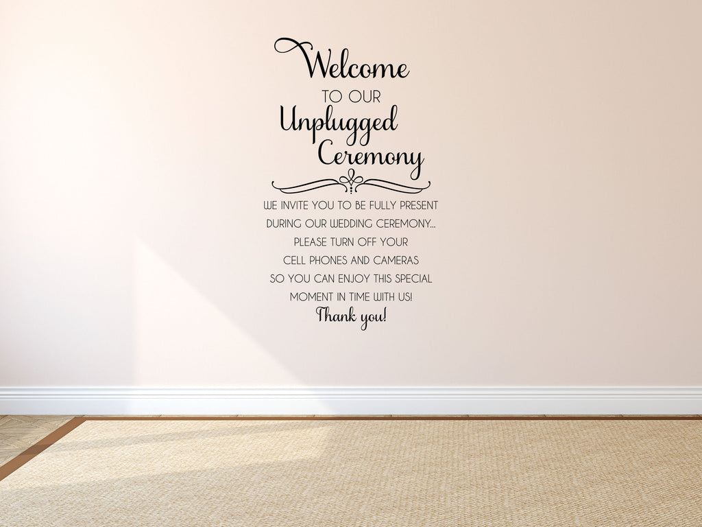 Unplugged Wedding - Inspirational Wall Decals Vinyl Wall Decal Done 